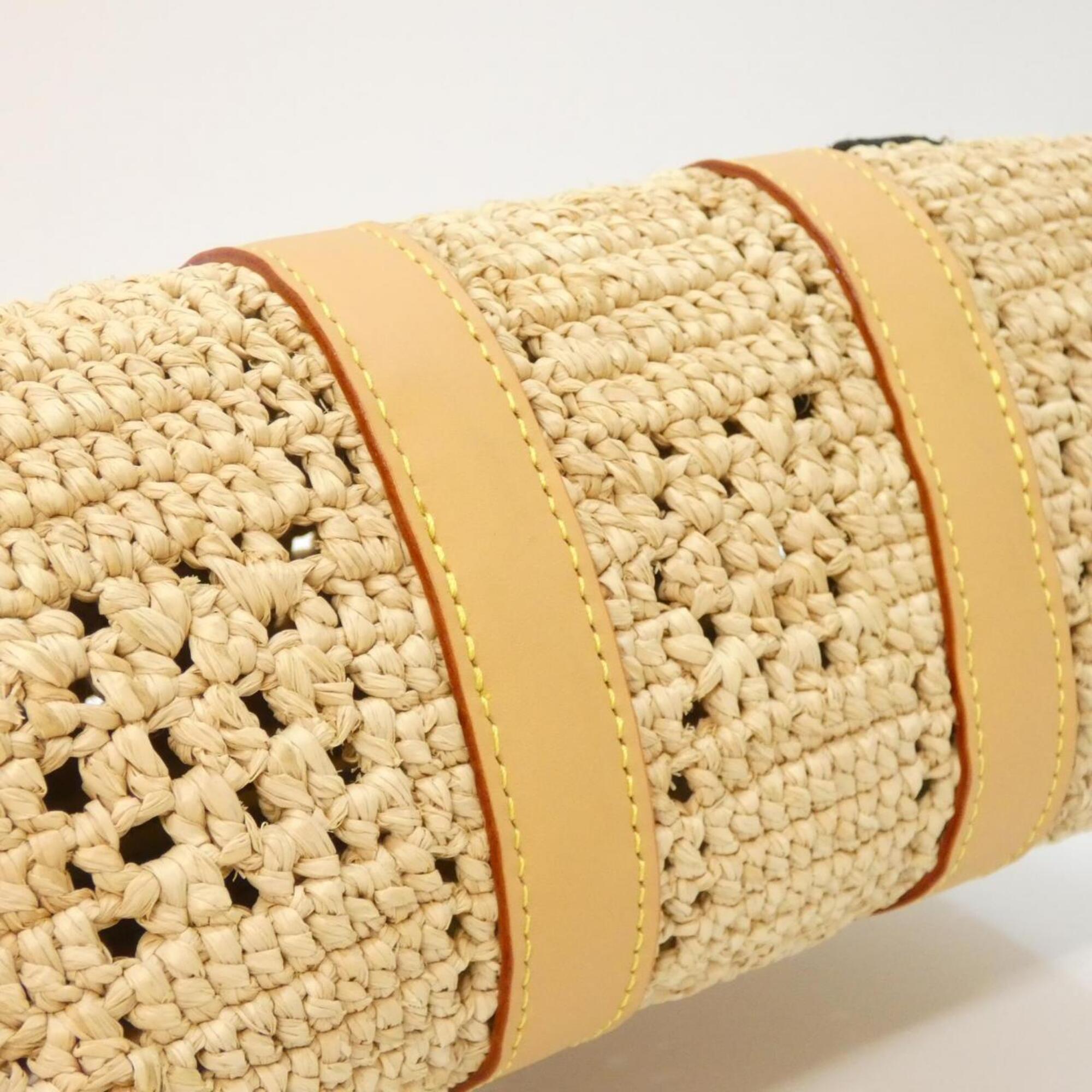 Louis Vuitton Beige Natural Raffia Boston Bag (Pre-Owned)