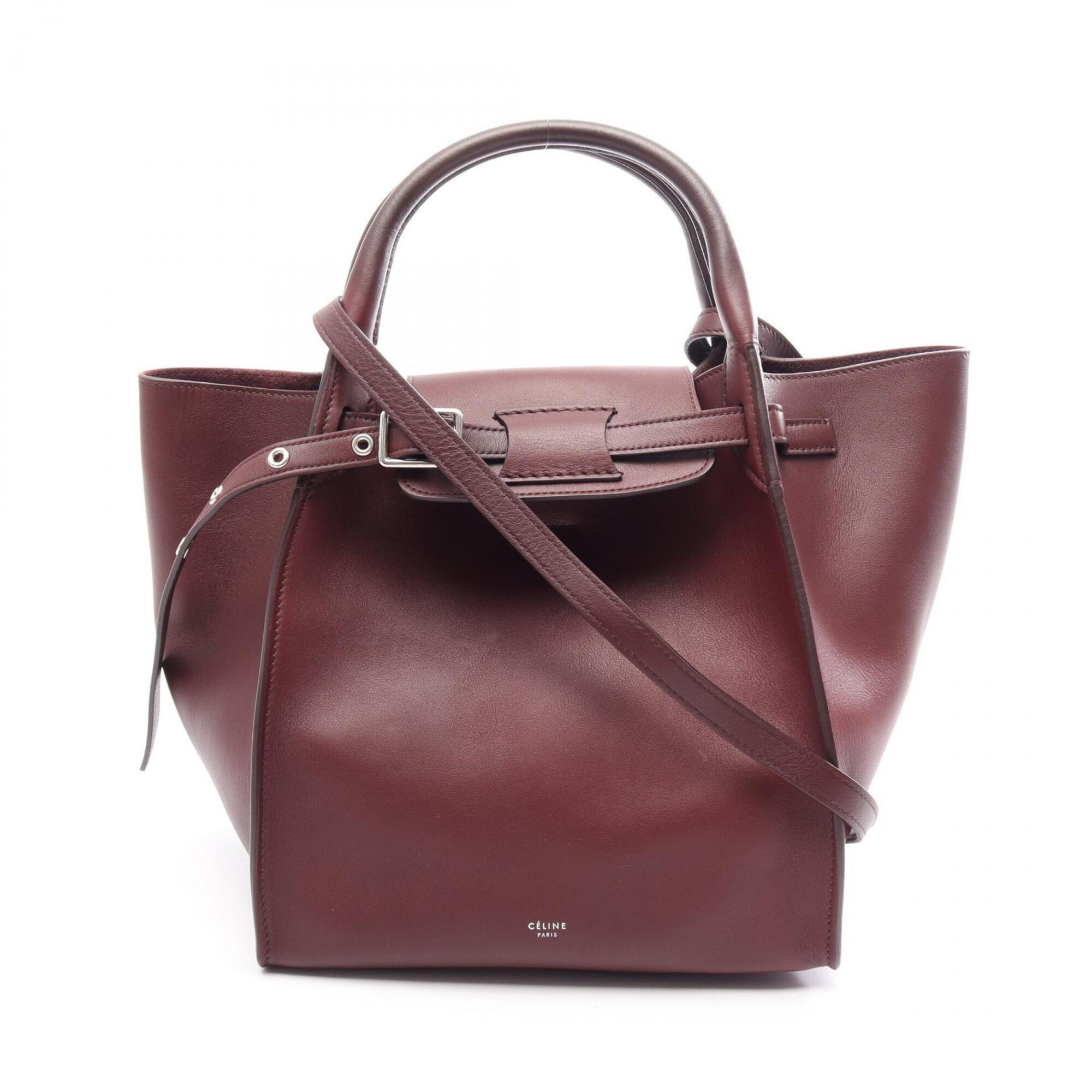 Celine Bordeaux Leather Handbag (Pre-Owned)