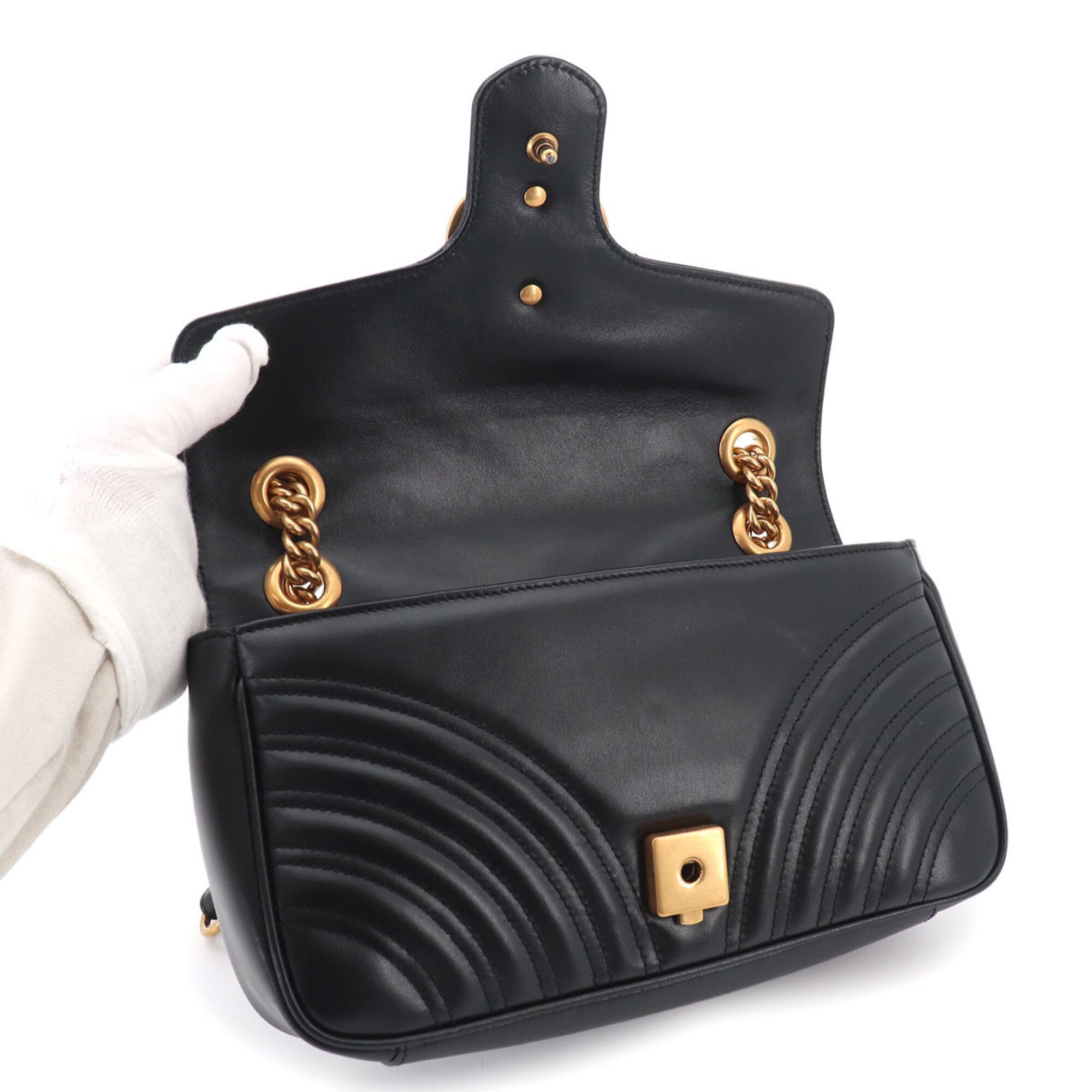Gucci Black Leather Handbag Shoulder Bag (Pre-Owned)