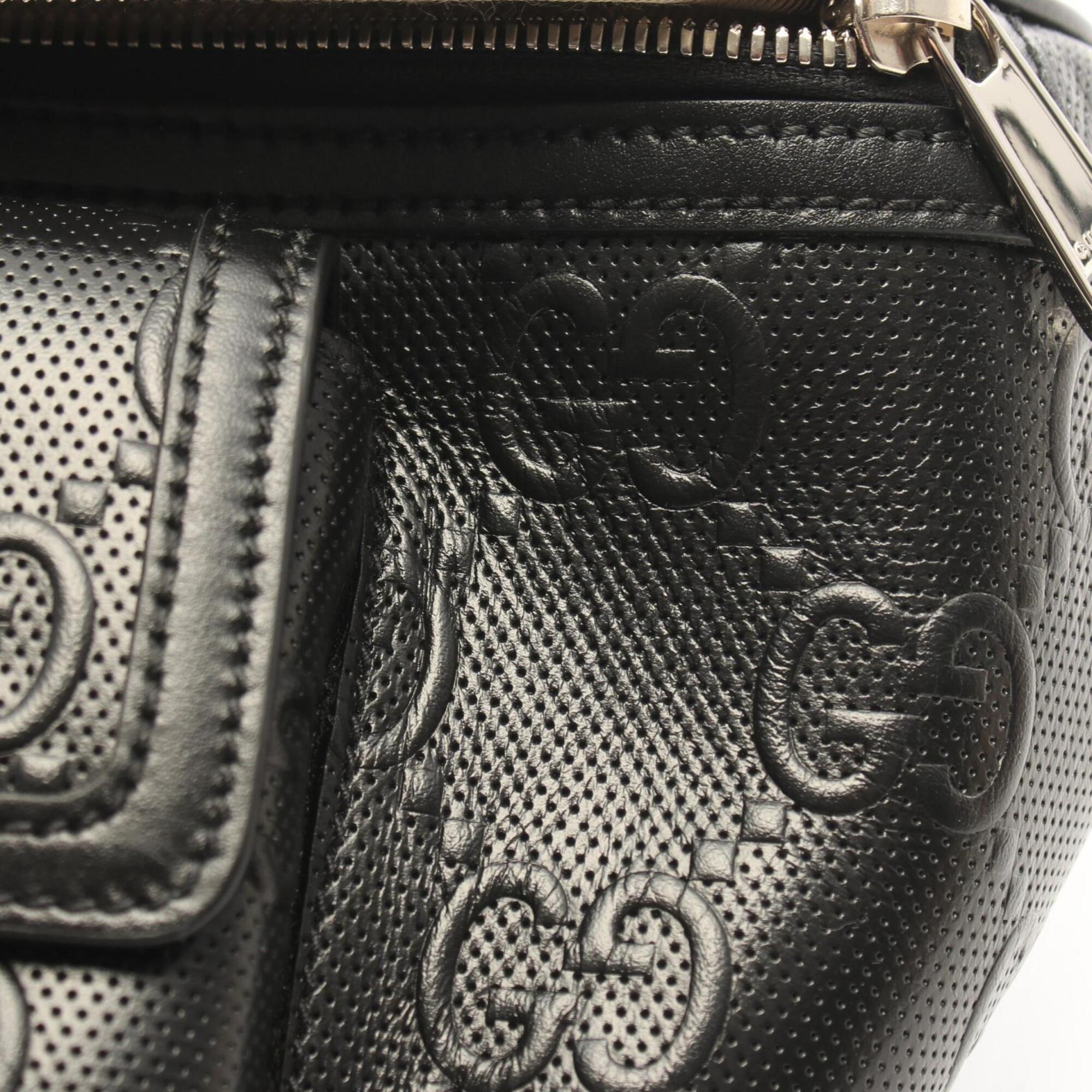 Gucci Black Leather Fanny Pack Handbag (Pre-Owned)