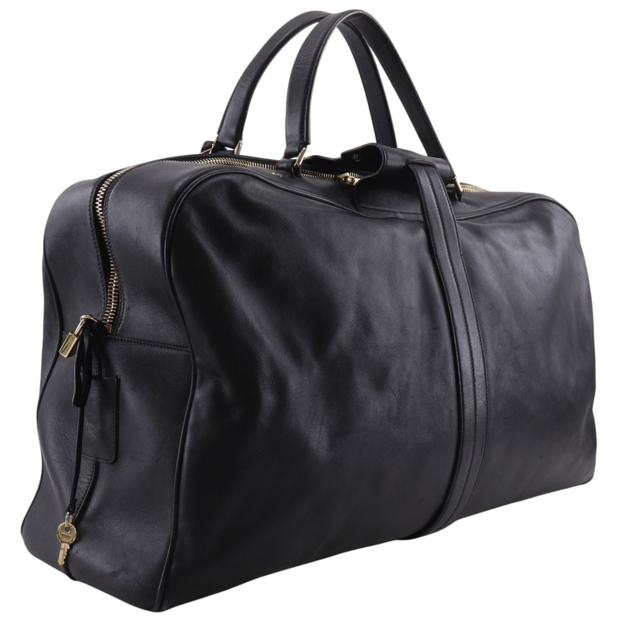 Yves Saint Laurent Black Leather Boston Bag (Pre-Owned)