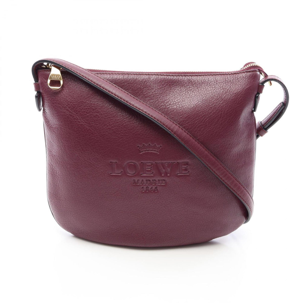 Loewe Bordeaux Leather Handbag Shoulder Bag (Pre-Owned)