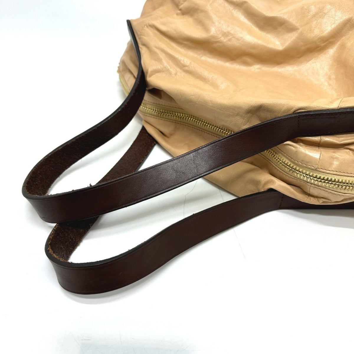 Celine Beige Leather Handbag Tote Bag (Pre-Owned)