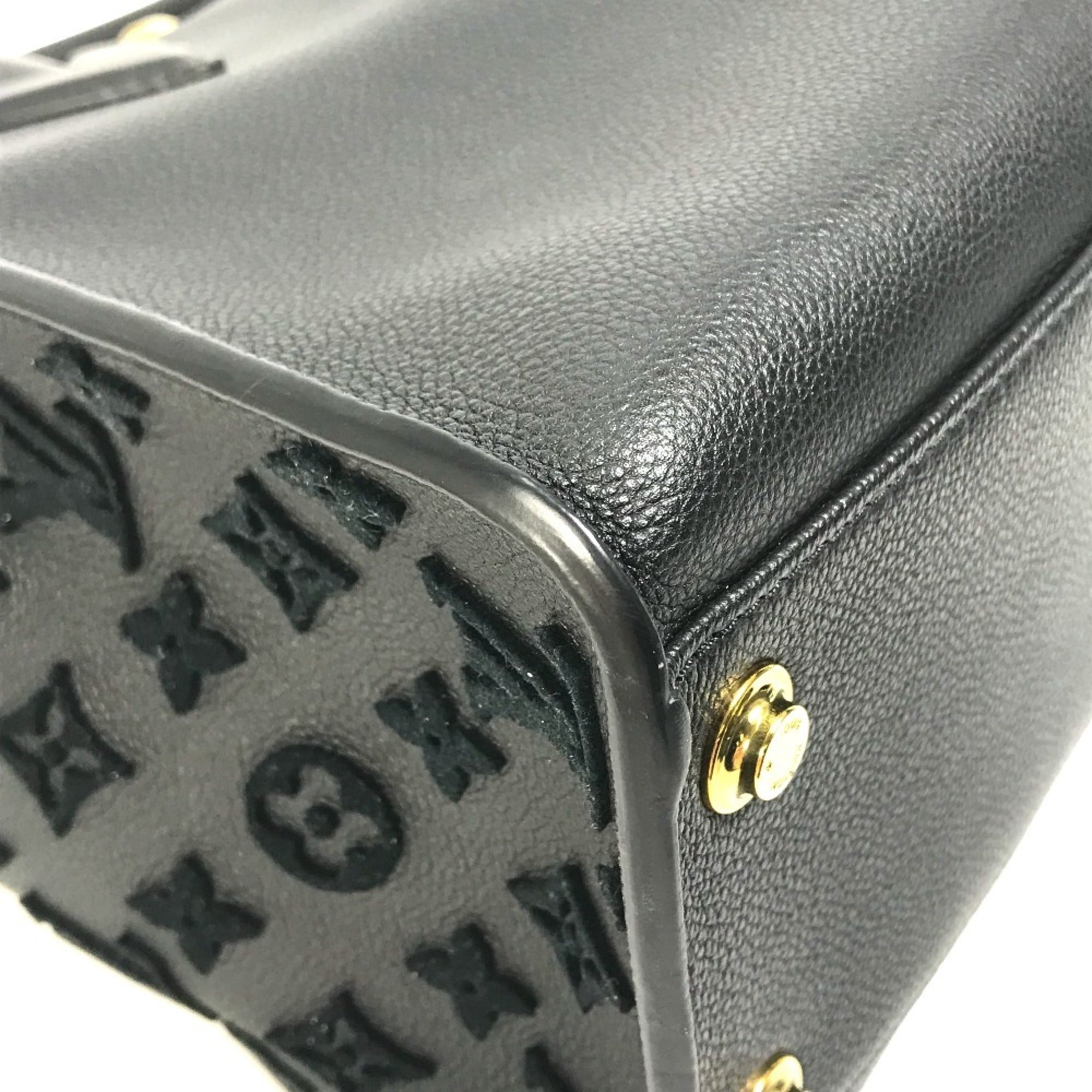 Louis Vuitton Black Leather Handbag Shoulder Bag Tote Bag (Pre-Owned)
