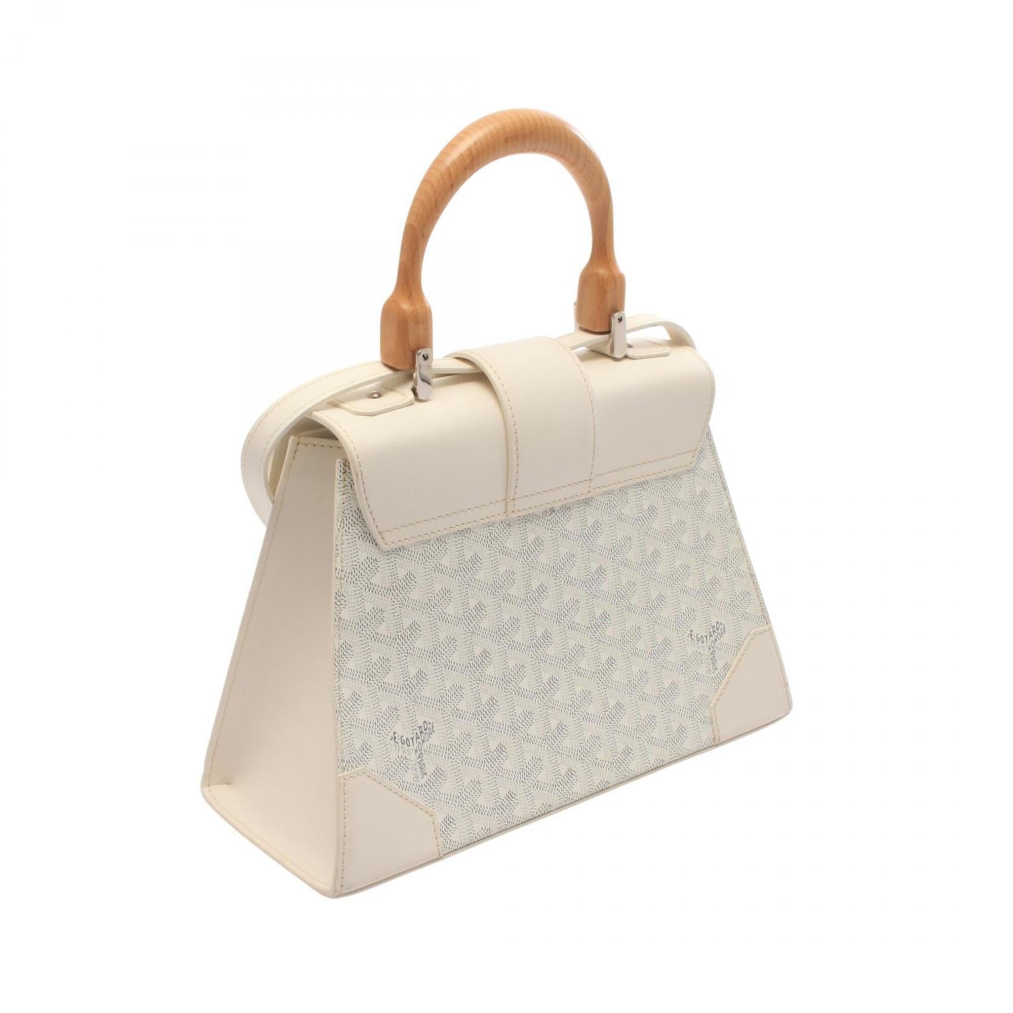 Goyard Gray White Coated Canvas Leather Handbag (Pre-Owned)