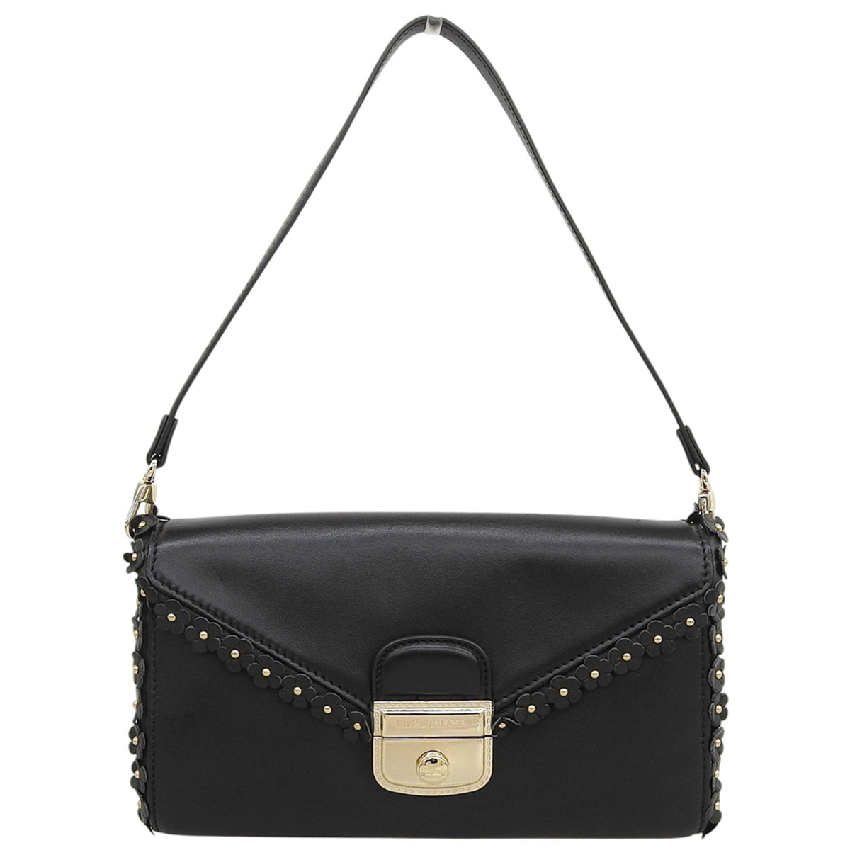 Longchamp Black Leather Handbag (Pre-Owned)