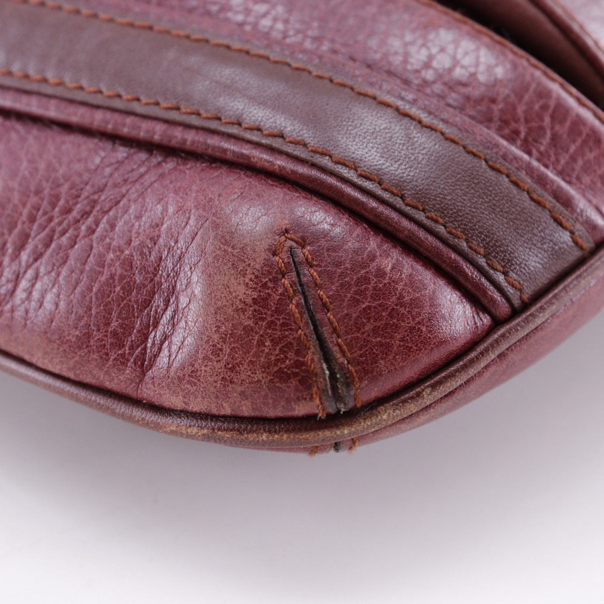 Cartier Bordeaux Leather Shoulder Bag (Pre-Owned)