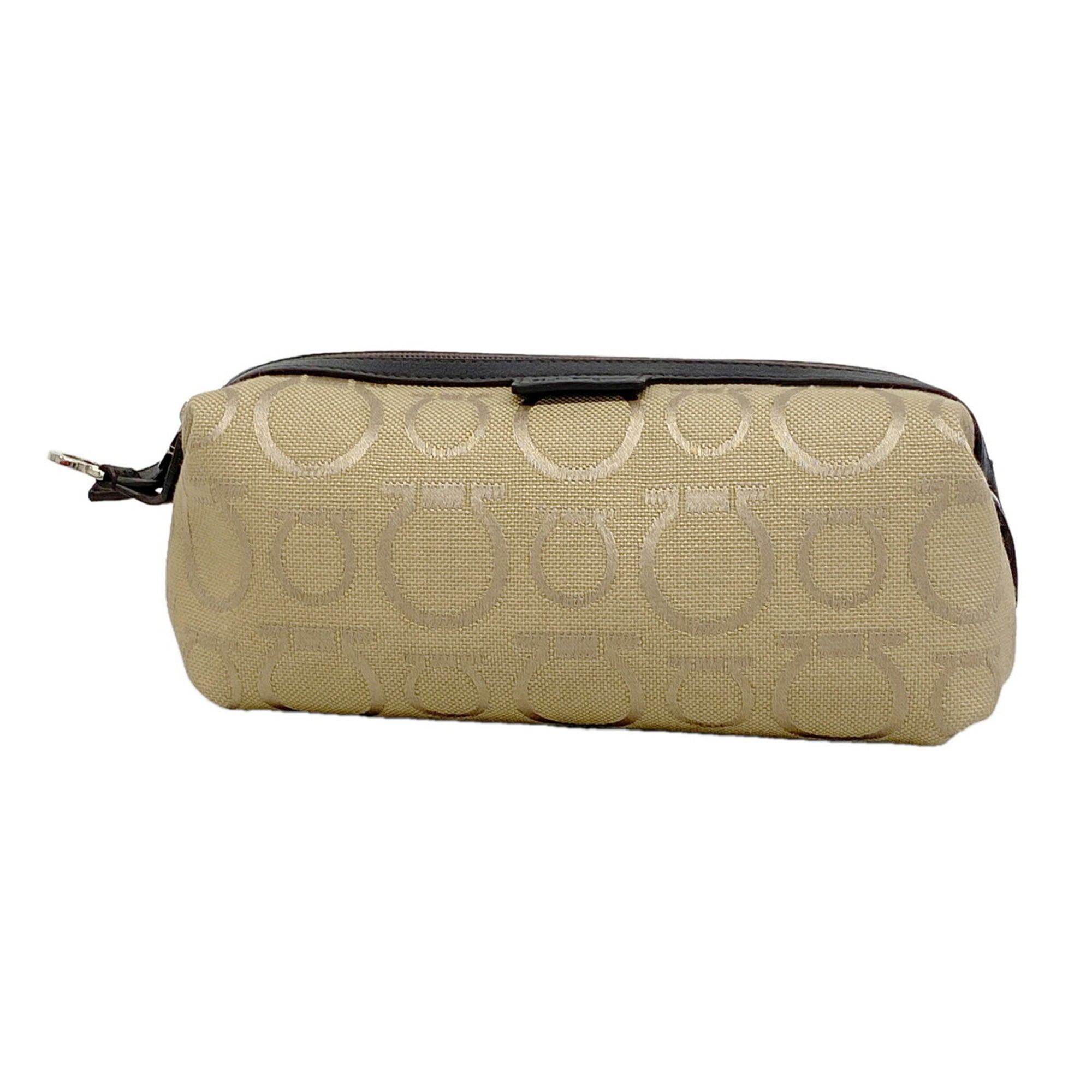 Salvatore Ferragamo Beige Canvas Pouch (Pre-Owned)
