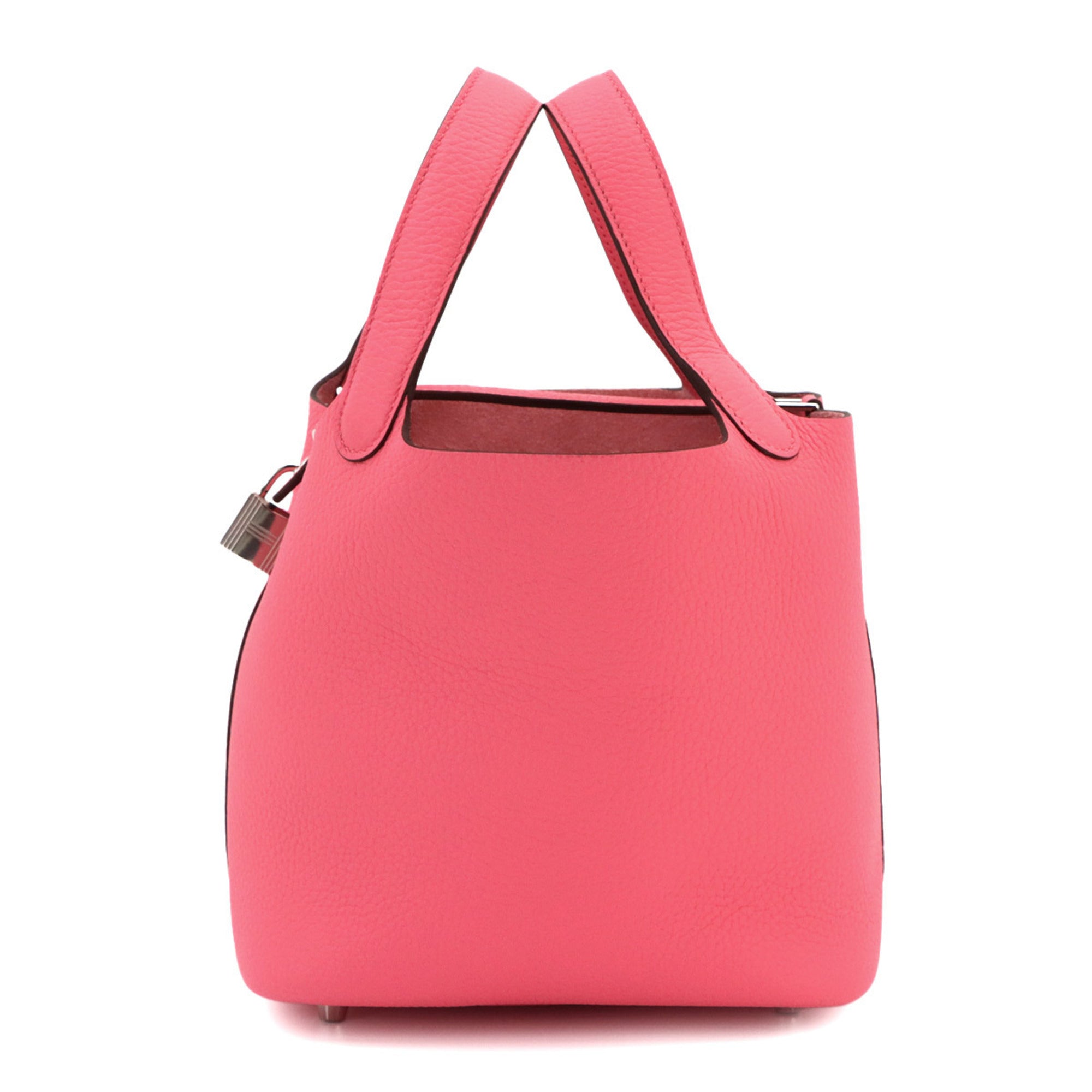 Hermes Rose Azalee Taurillon Clemence Leather Handbag (Pre-Owned)