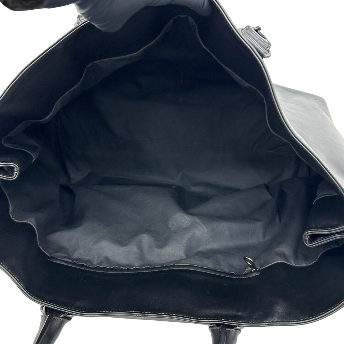 Bottega Veneta Black Leather Handbag Tote Bag (Pre-Owned)