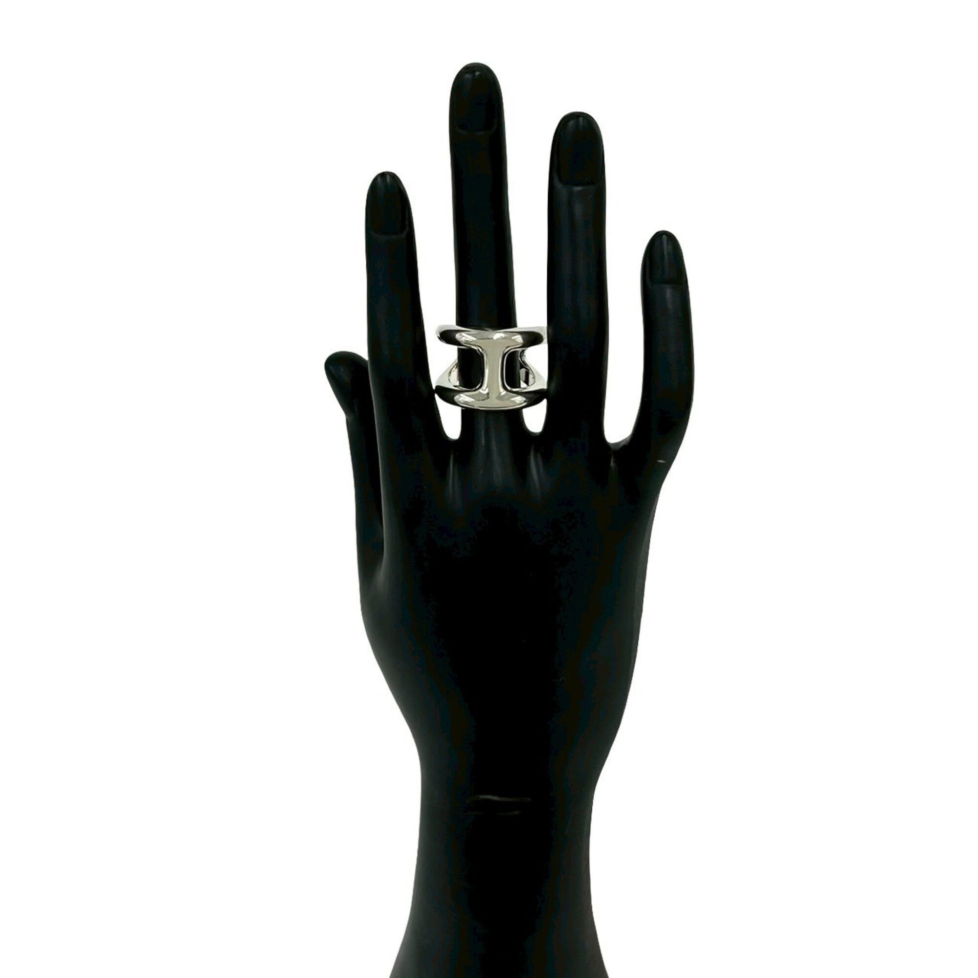 Hermes Silver Silver 925 Band Ring (Pre-Owned)