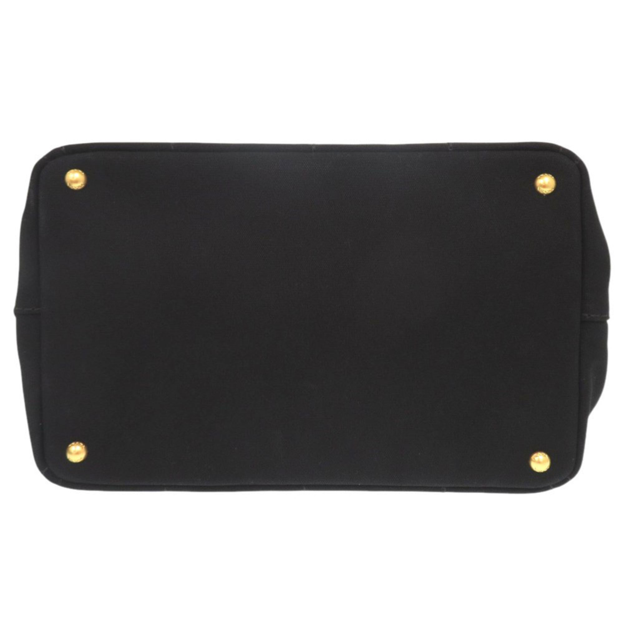 Prada Black Canvas Handbag Shoulder Bag Tote Bag (Pre-Owned)