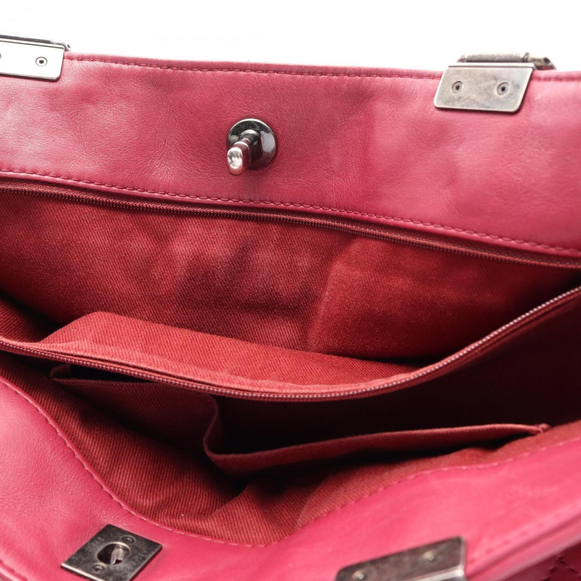 Chanel Pink Leather Handbag Tote Bag (Pre-Owned)