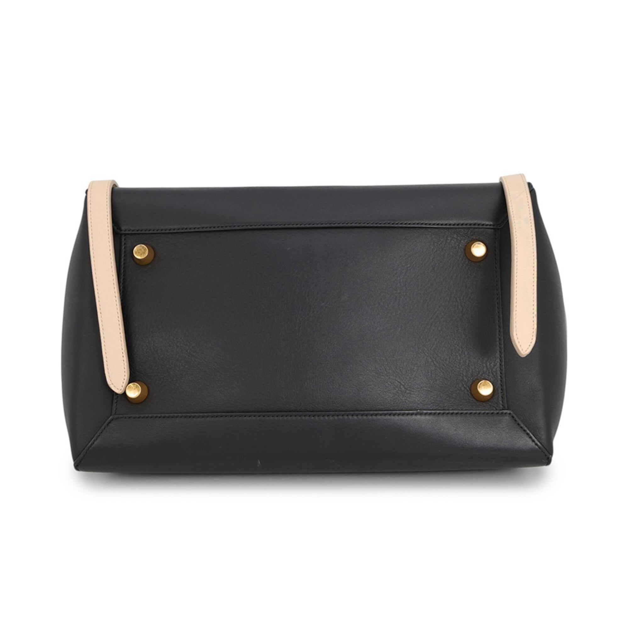 Celine Beige Black Leather Handbag (Pre-Owned)