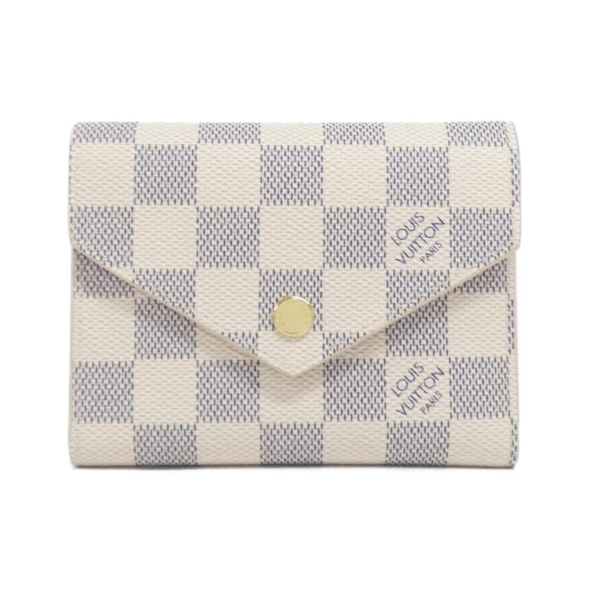 Louis Vuitton Damier Azur Azur Rose Ballerine Coated Canvas Wallet (Tri-Fold) (Pre-Owned)