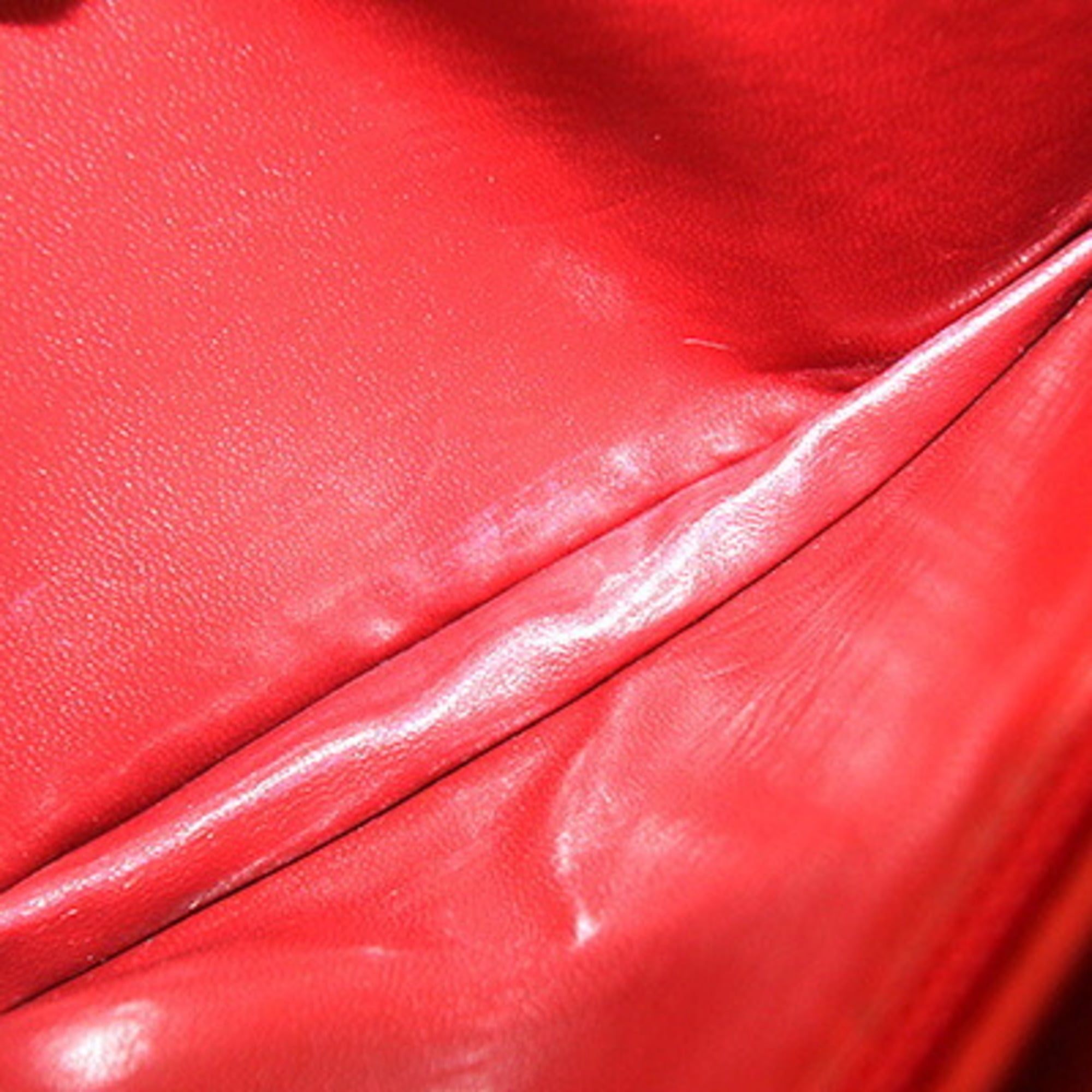 Loewe Red Color Leather Wallet (Tri-Fold) (Pre-Owned)