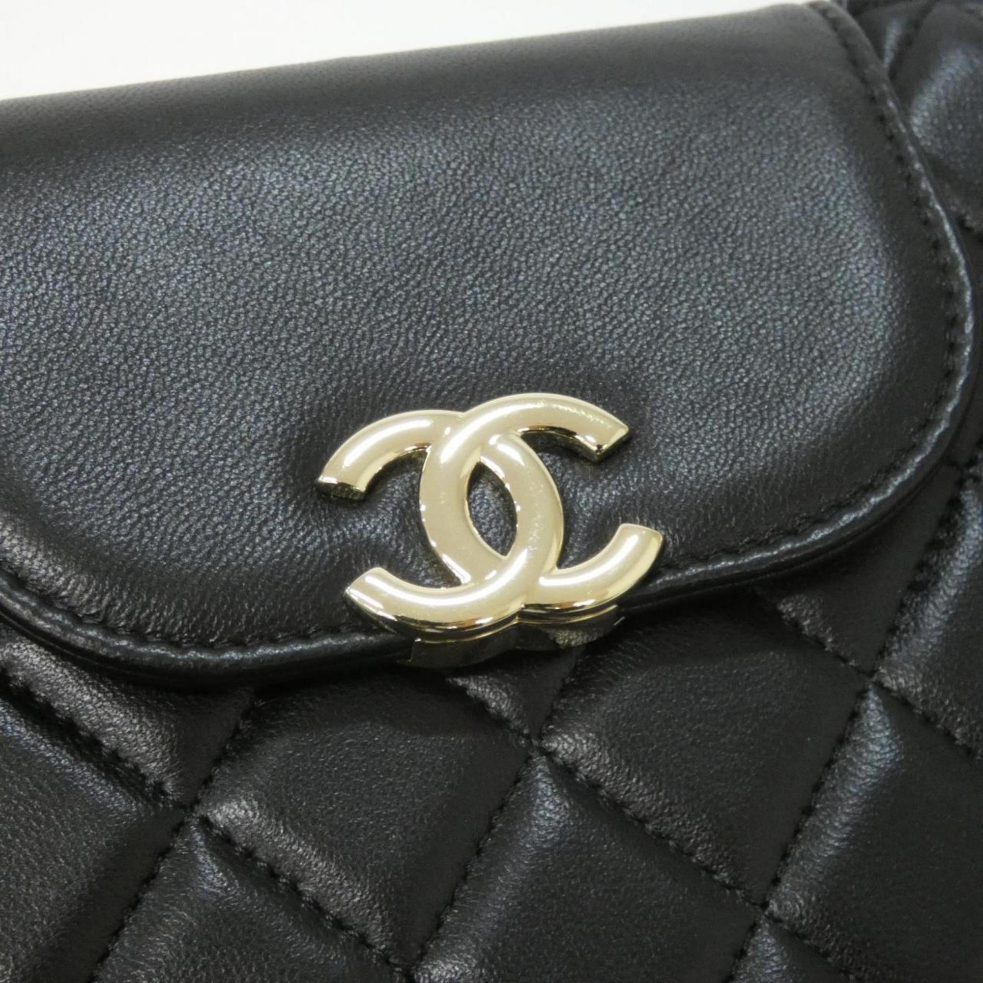 Chanel Black Leather Handbag Pouch (Pre-Owned)