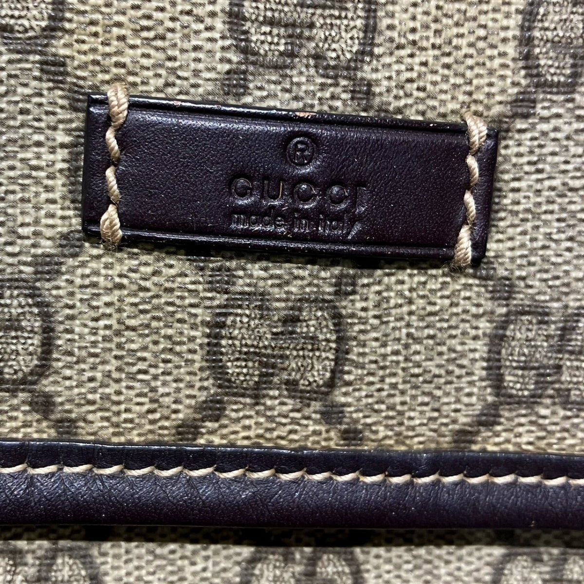 Gucci Beige Brown Pvc Leather Shoulder Bag (Pre-Owned)