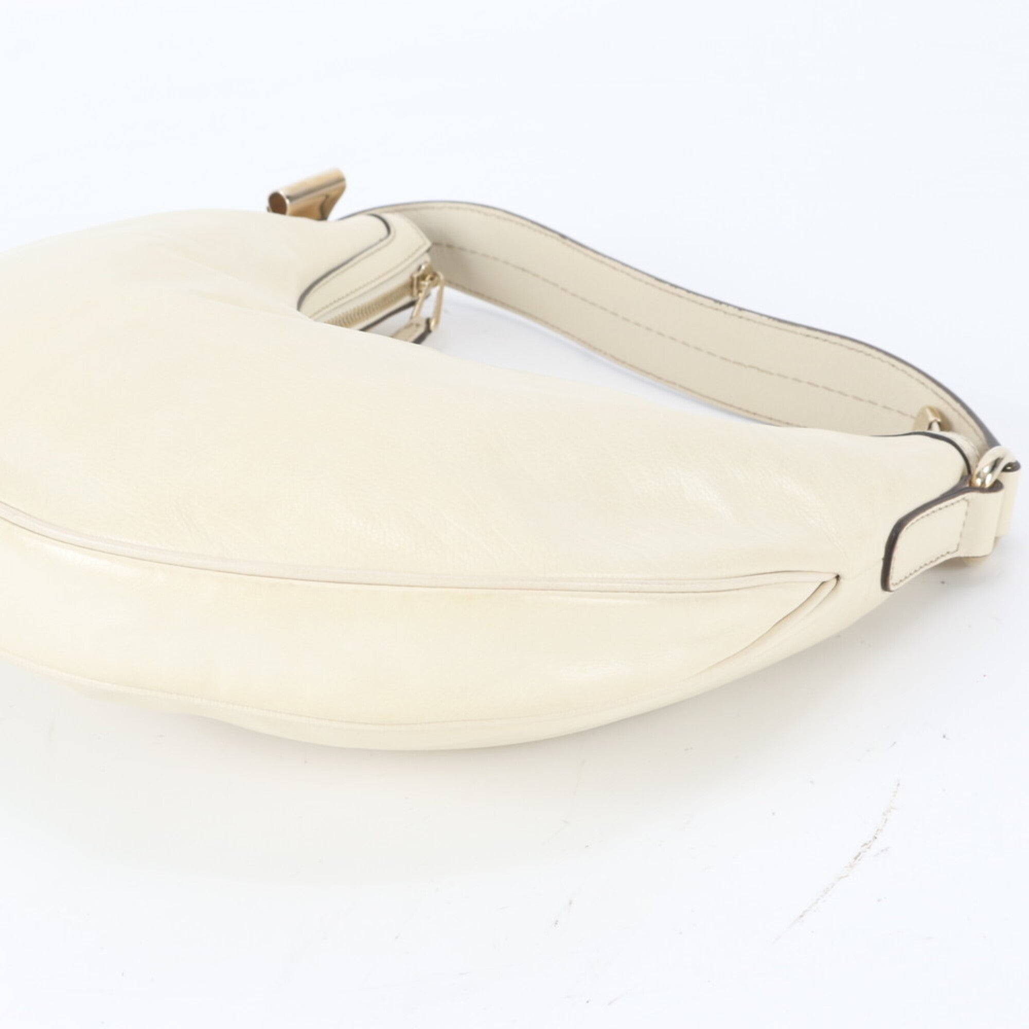 Gucci Off-White Leather Handbag Shoulder Bag Tote Bag (Pre-Owned)