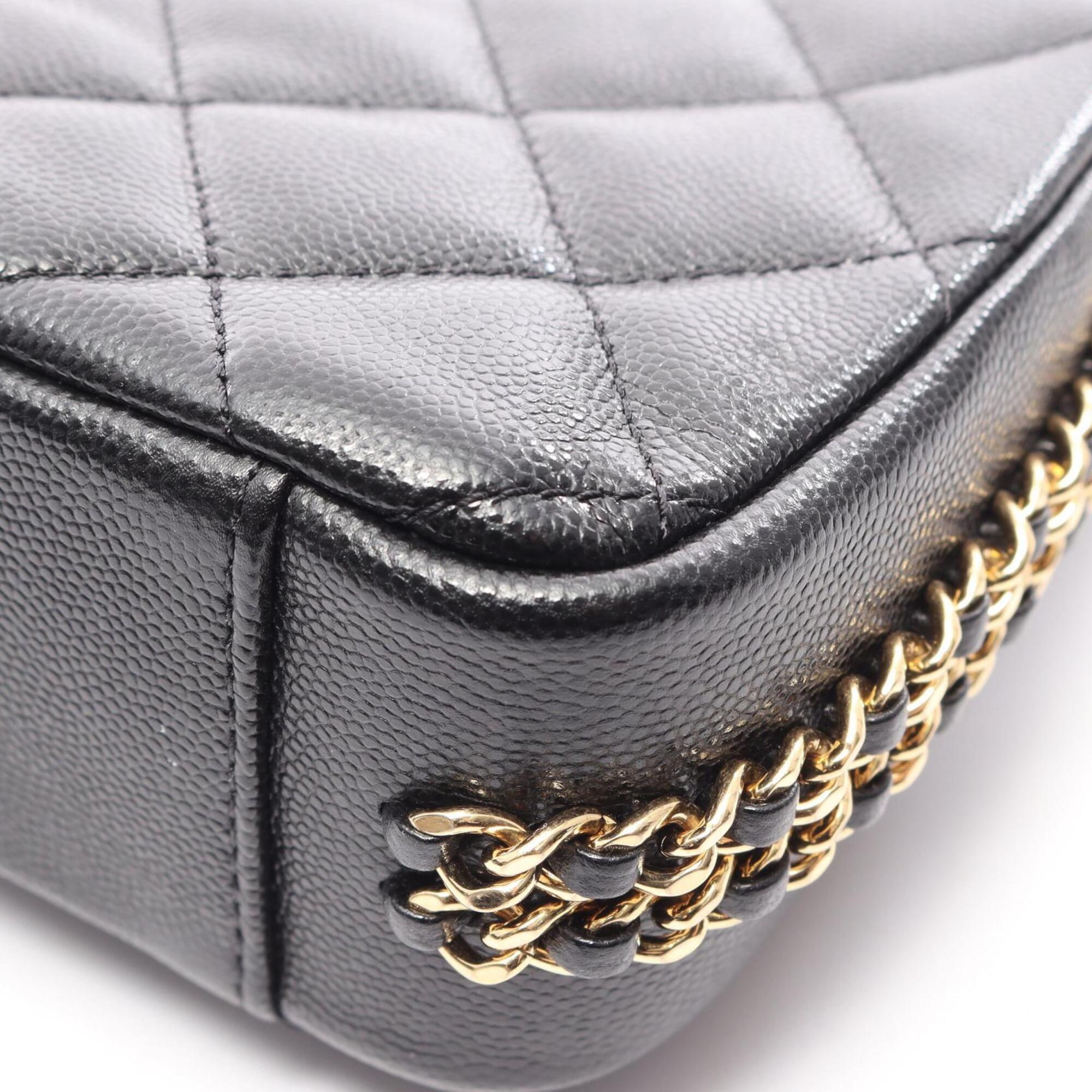 Chanel Black Grained Calfskin Handbag Shoulder Bag (Pre-Owned)