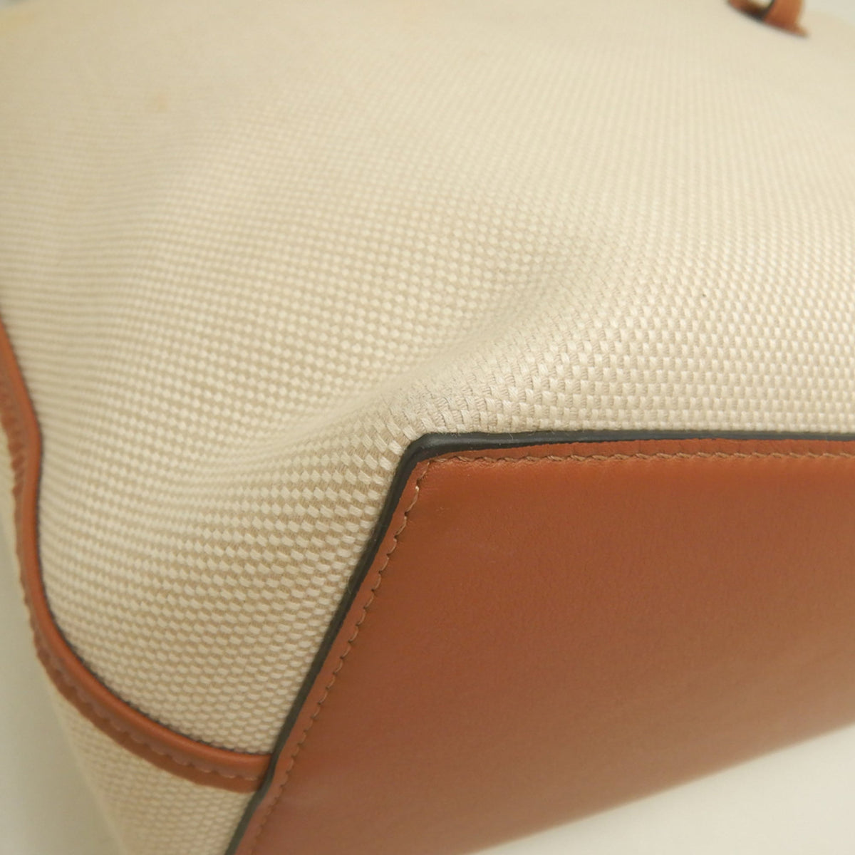 Loewe Beige Brown Canvas Leather Tote Bag (Pre-Owned)