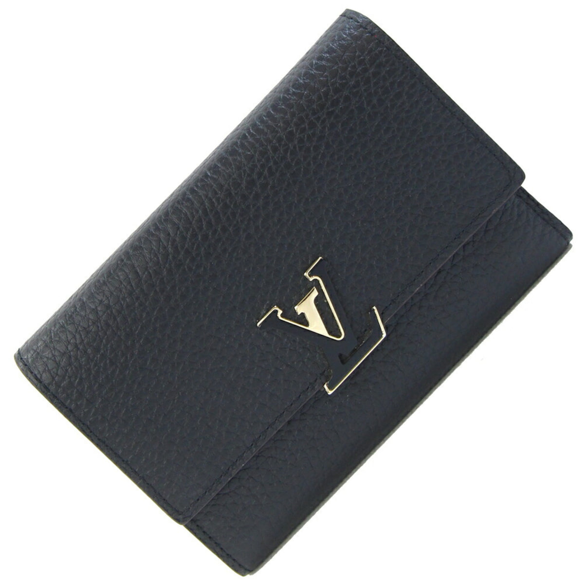 Louis Vuitton Bicolor Hot Pink Noir Leather Wallet (Tri-Fold) (Pre-Owned)
