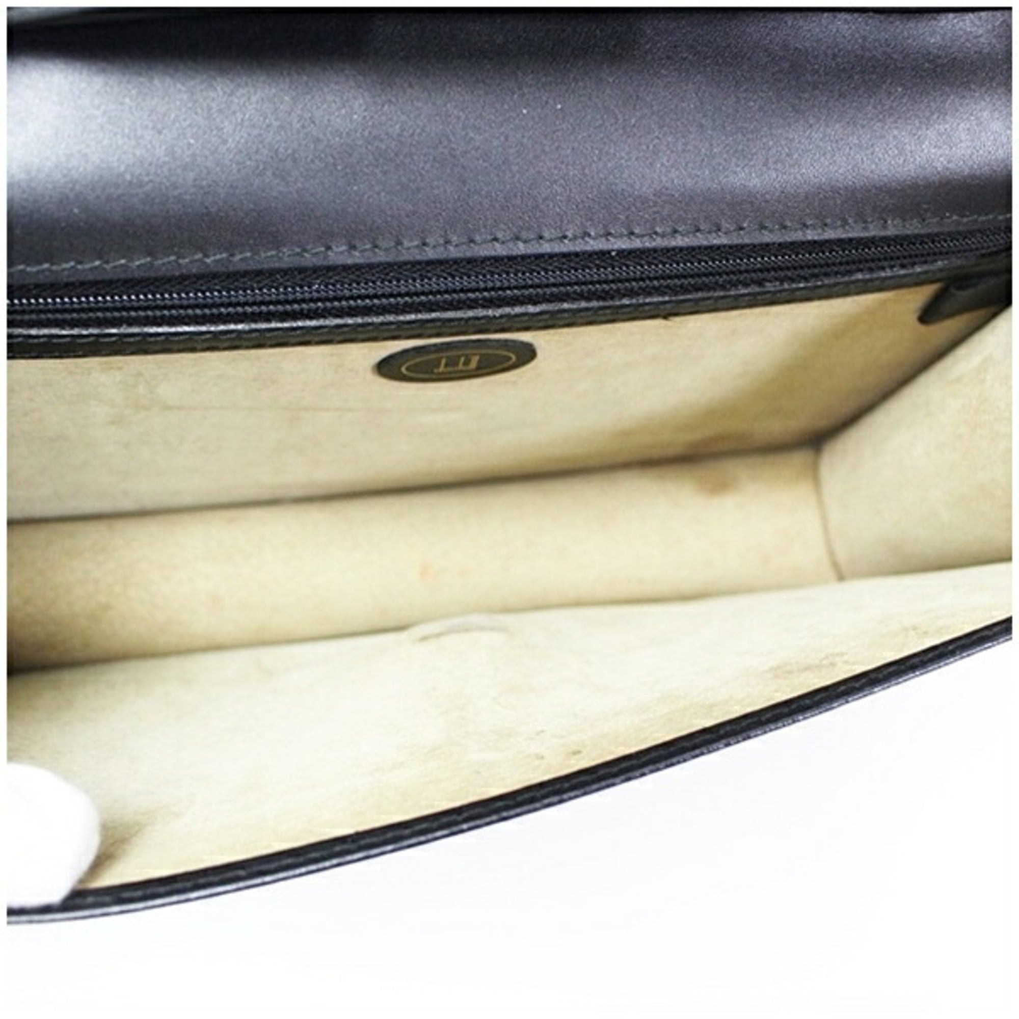 Dunhill Beige Black Leather Clutch Bag (Pre-Owned)