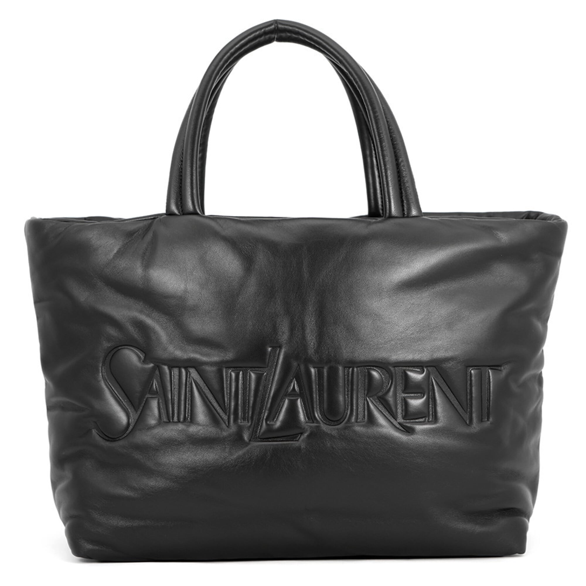 Yves Saint Laurent Black Leather Handbag Tote Bag (Pre-Owned)