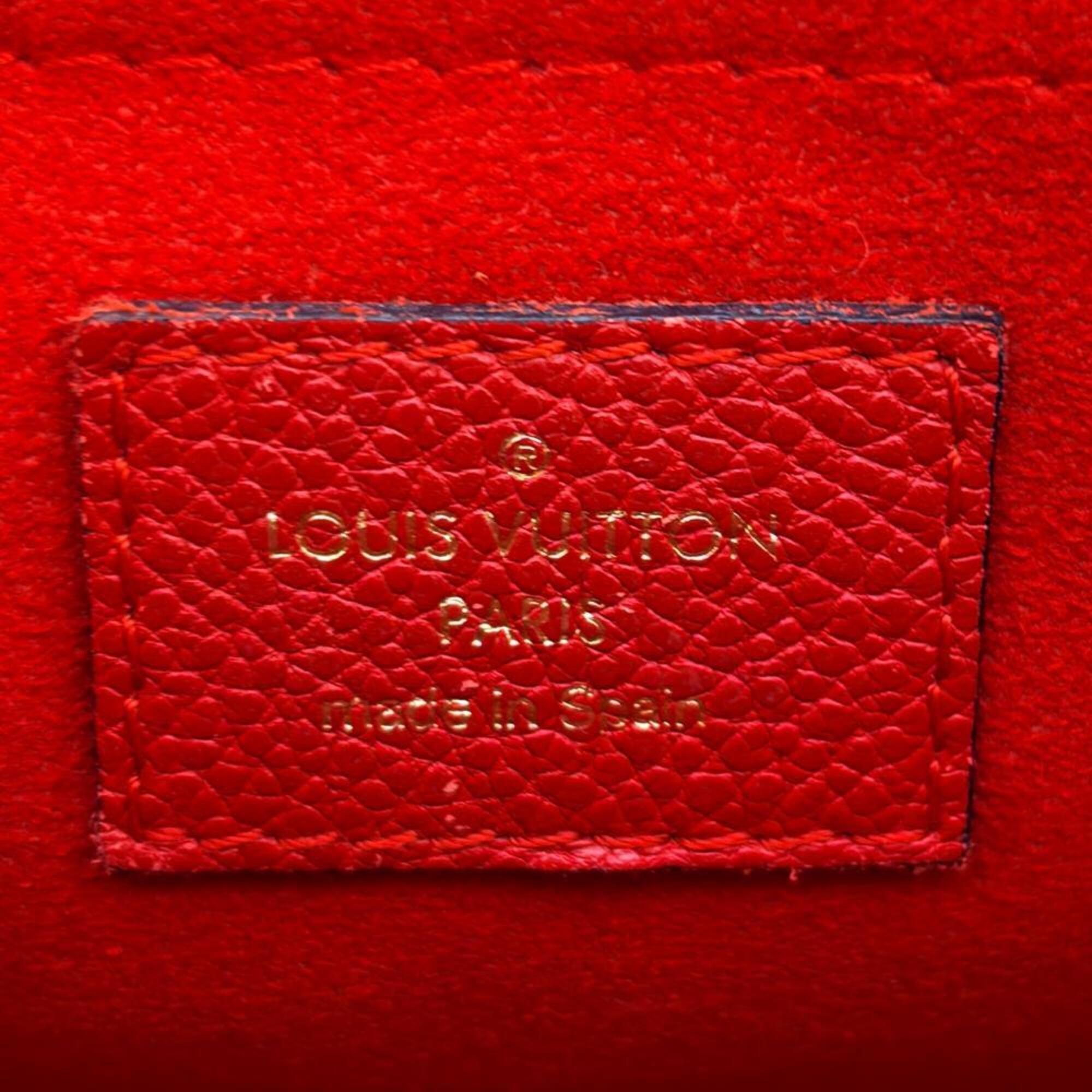 Louis Vuitton Brown Cerise Red Color Monogram Canvas Shoulder Bag (Pre-Owned)