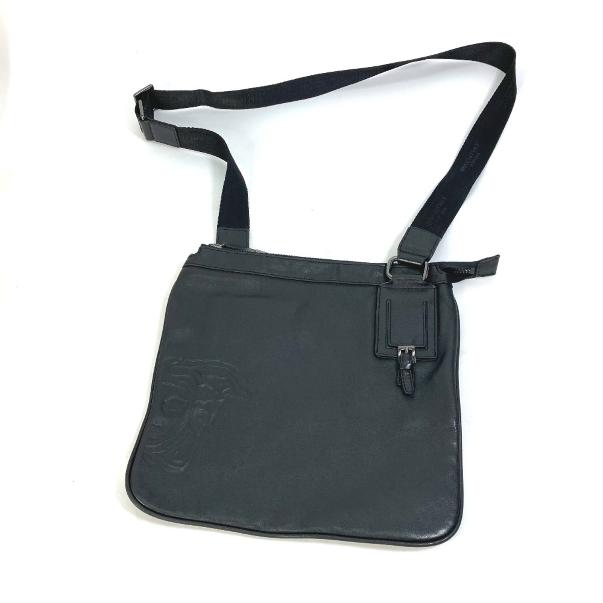 Versace Black Leather Shoulder Bag (Pre-Owned)