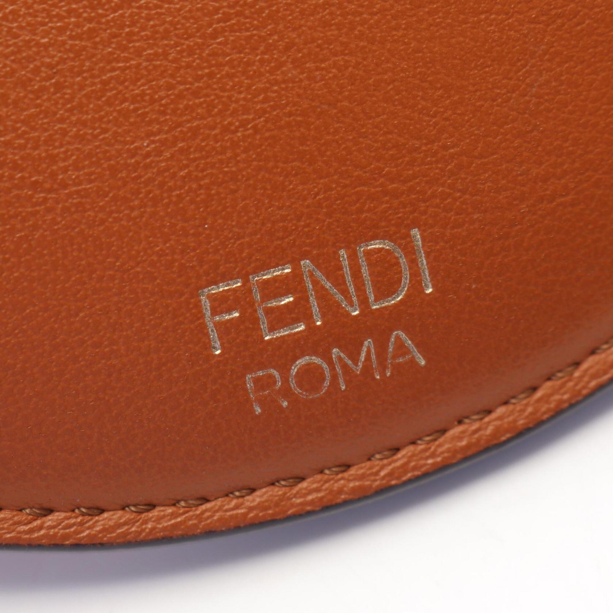 Fendi Brown Leather Suede Handbag Shoulder Bag (Pre-Owned)
