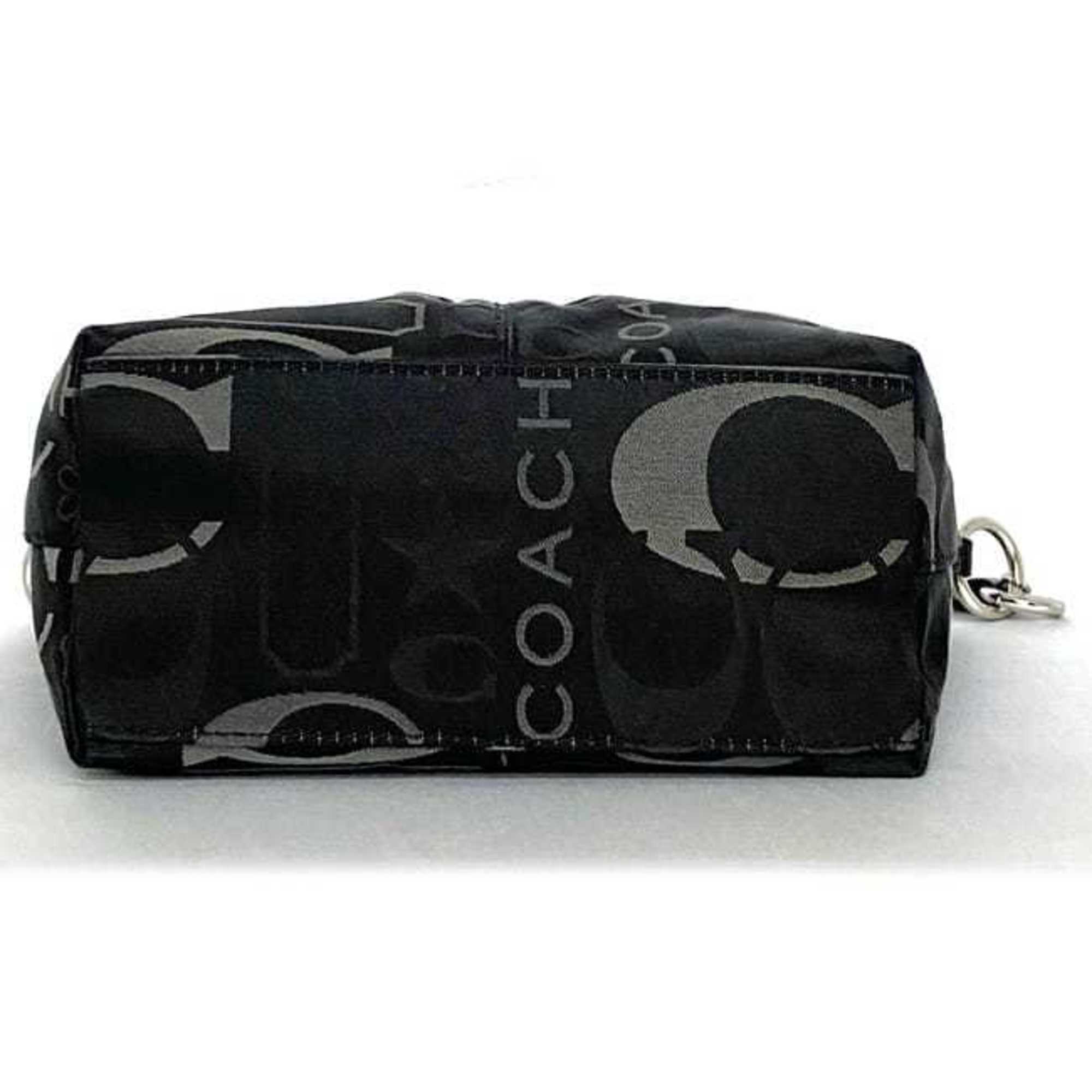 Coach Black Canvas Leather Shoulder Bag (Pre-Owned)