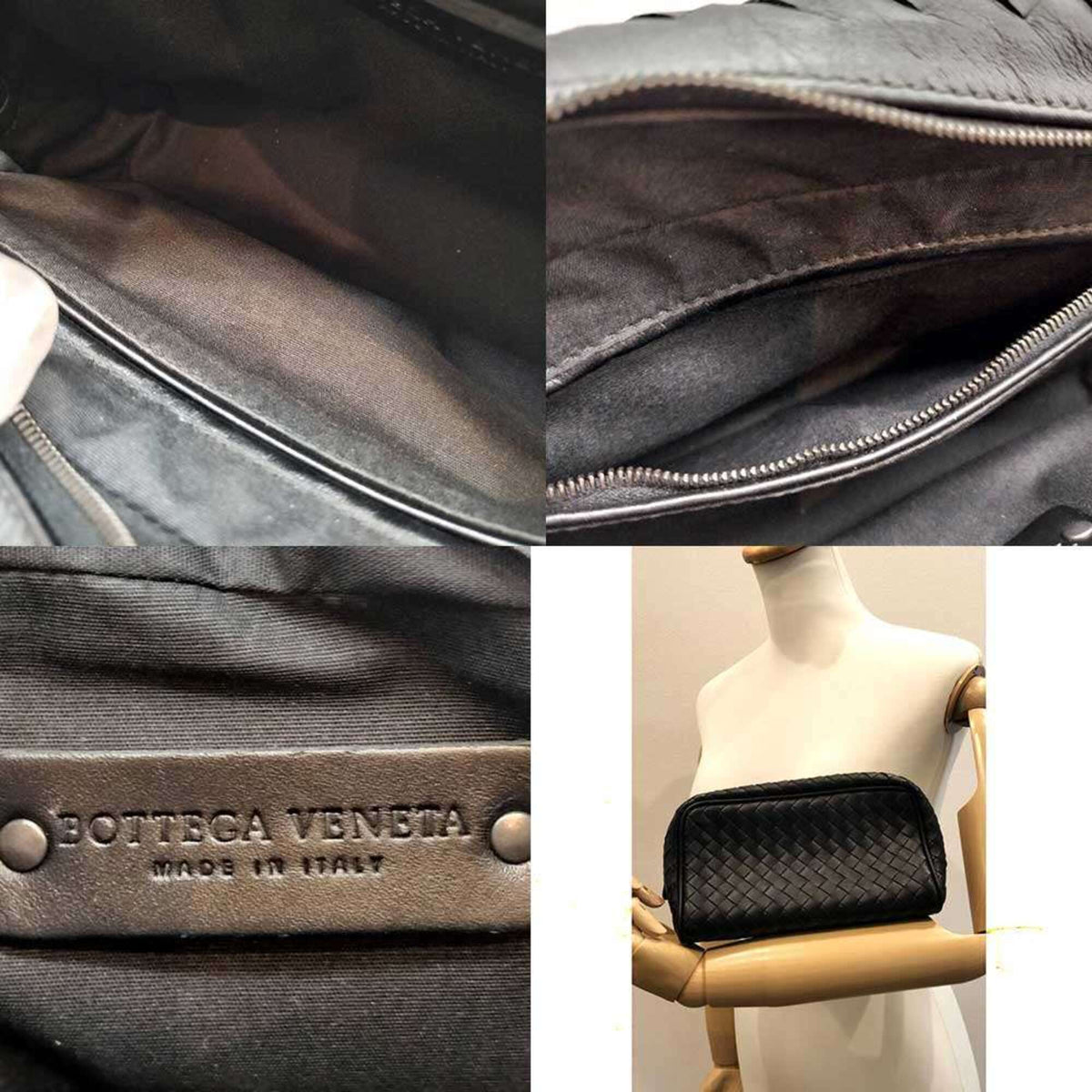Bottega Veneta Intrecciato Black Leather Pouch (Pre-Owned)