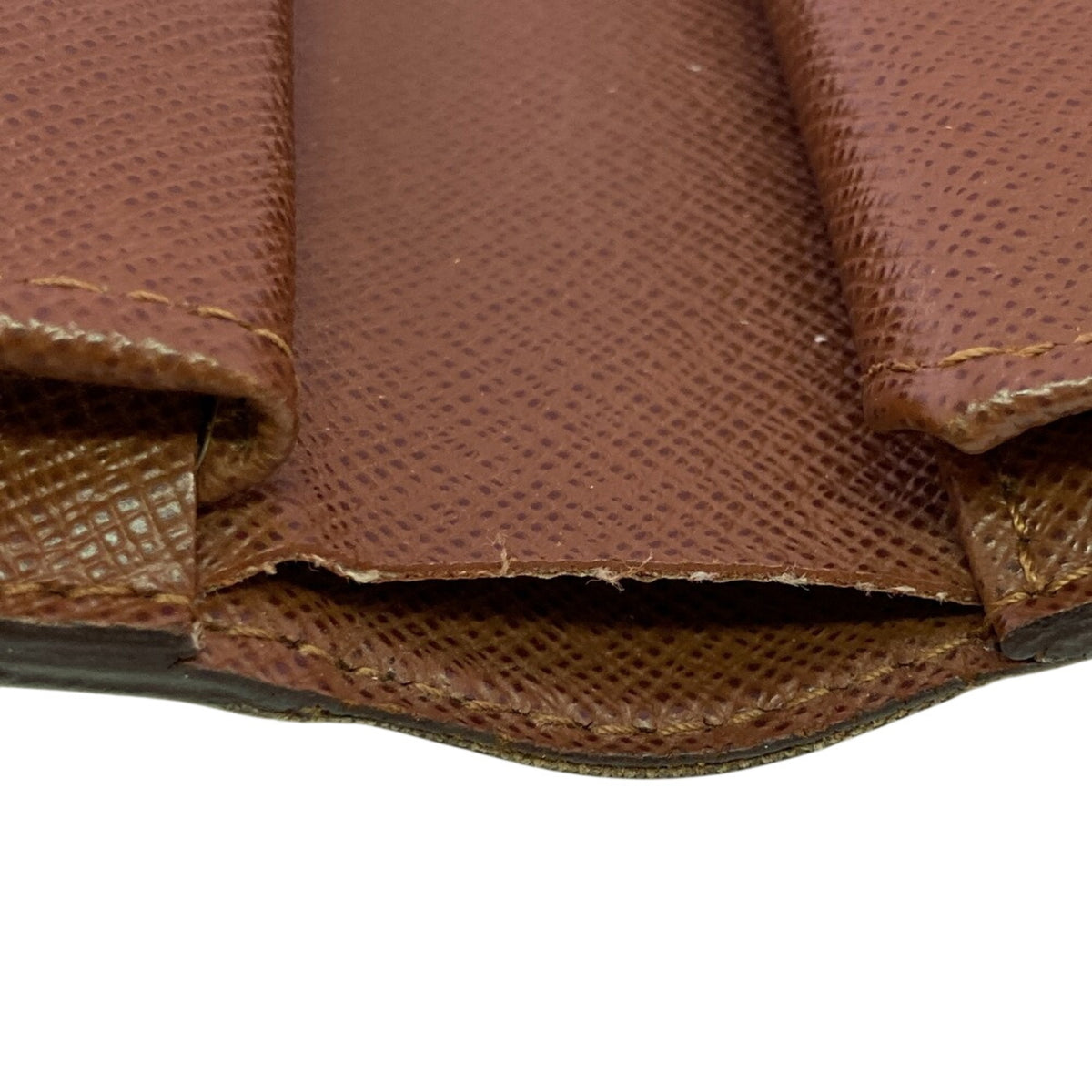 Louis Vuitton Brown Leather Wallet (Tri-Fold) (Pre-Owned)