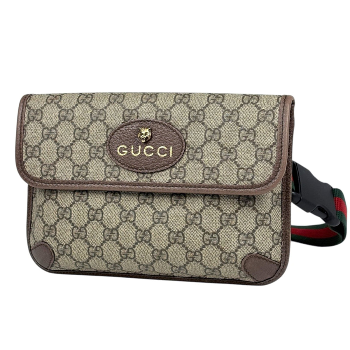 Gucci Brown Coated Canvas Leather Fanny Pack Sling Bag (Pre-Owned)
