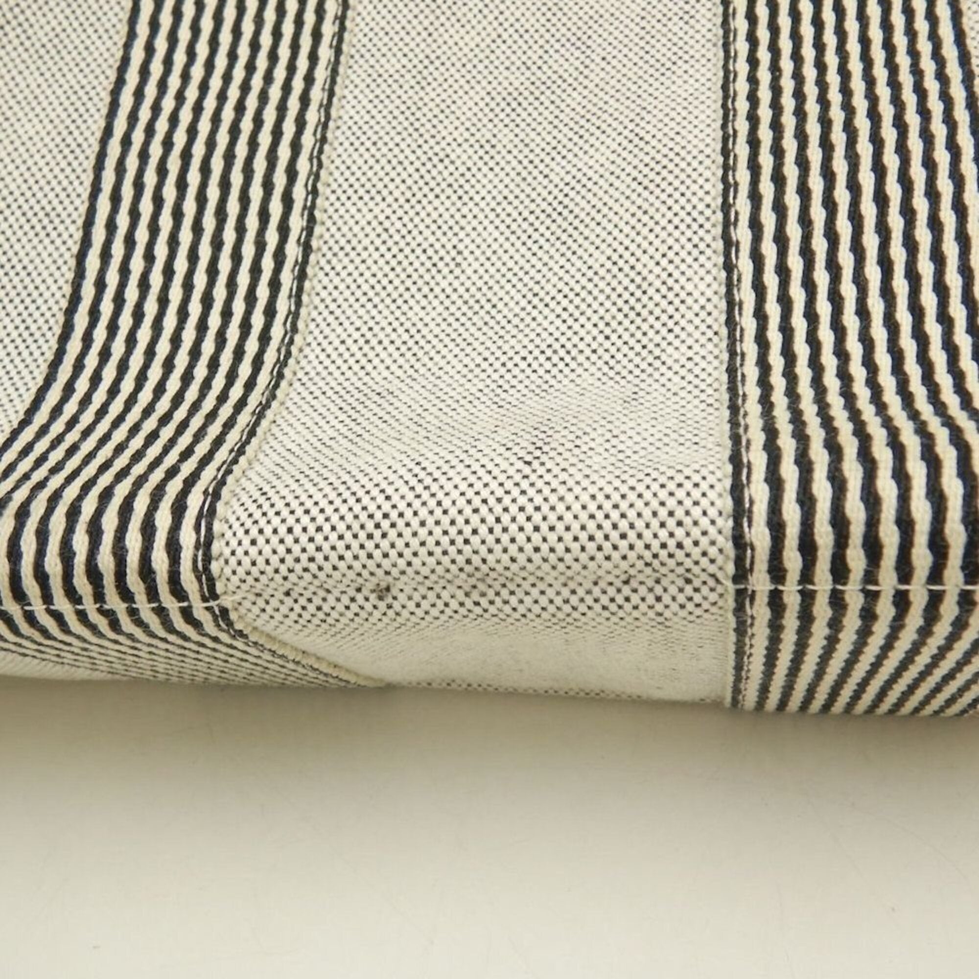 Hermes Black Gray Canvas Tote Bag (Pre-Owned)