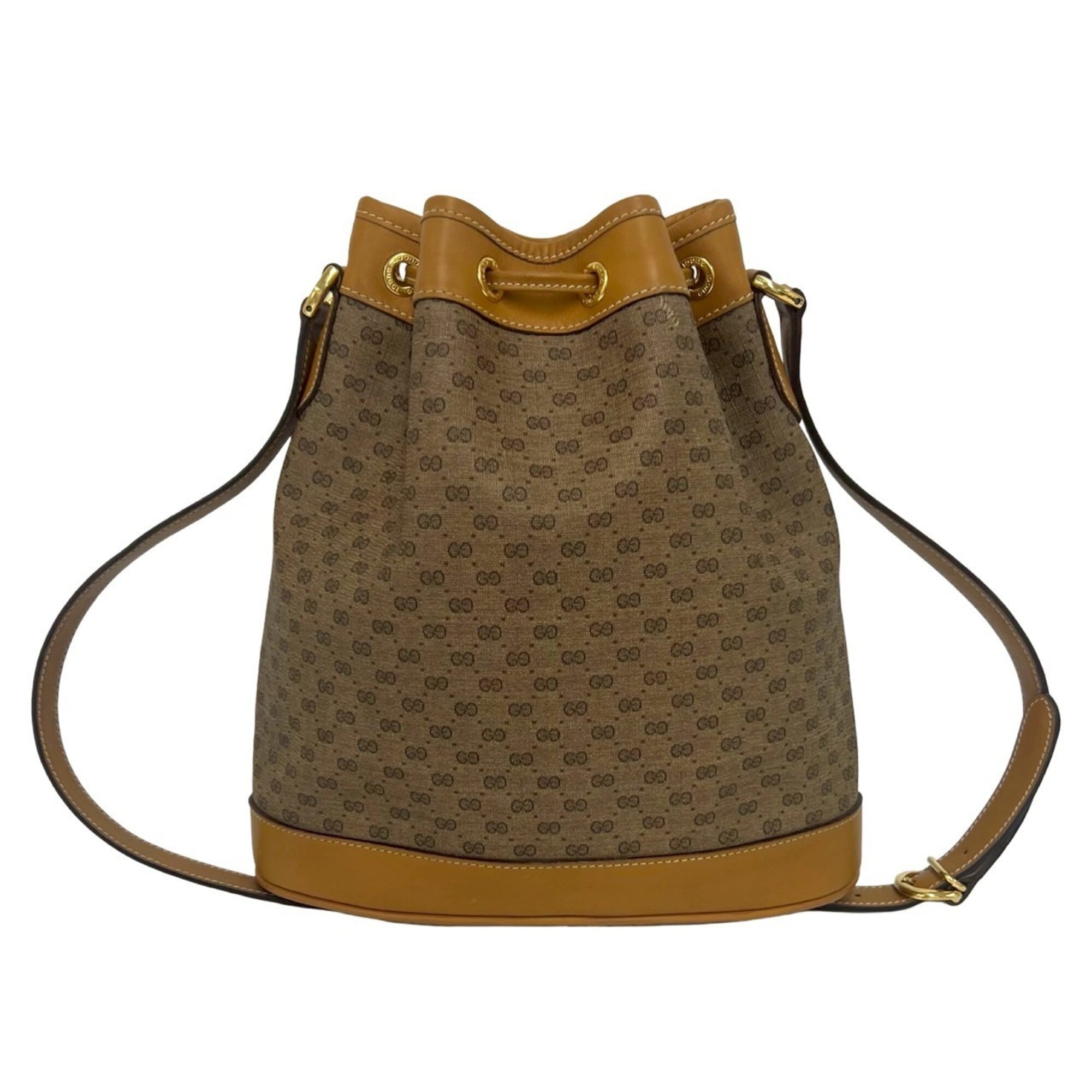 Gucci Brown Leather Pvc Shoulder Bag (Pre-Owned)