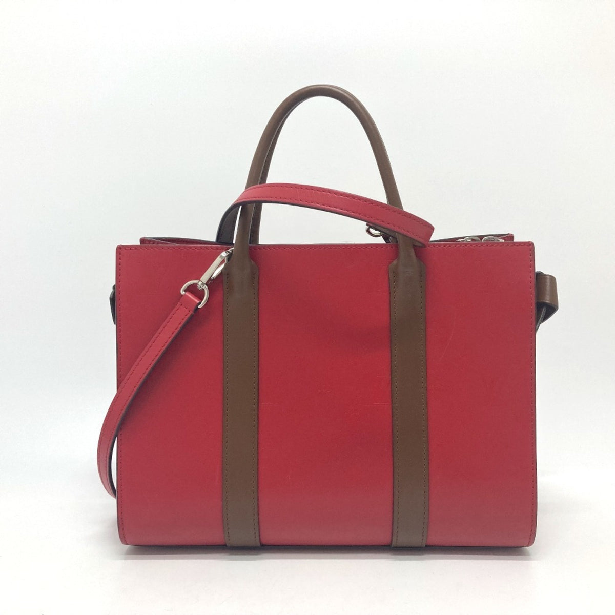 Louis Vuitton Red Color Leather Tote Bag (Pre-Owned)