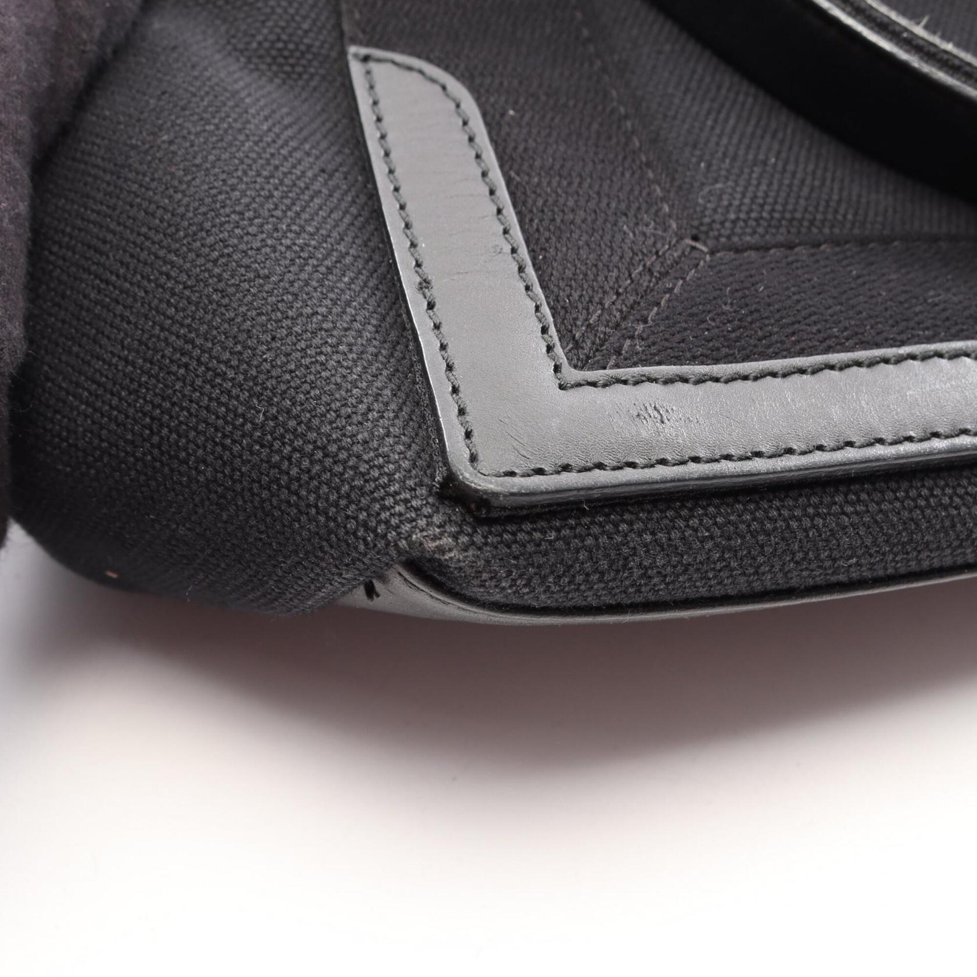 Balenciaga Black Canvas Leather Handbag Pouch Tote Bag (Pre-Owned)