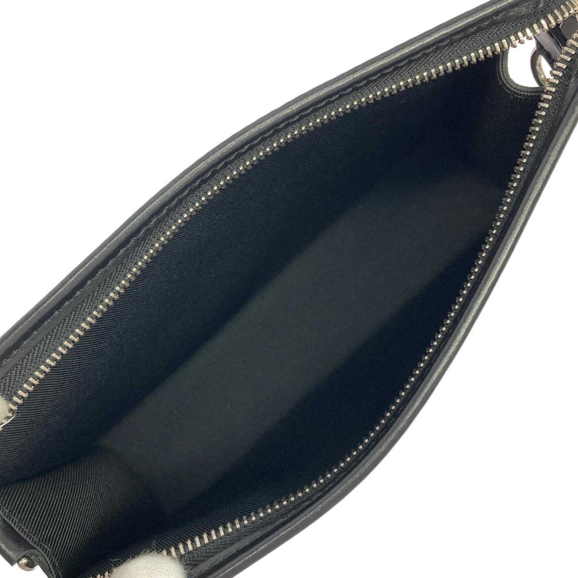 Louis Vuitton Black Blue Coated Canvas Pouch Shoulder Bag (Pre-Owned)