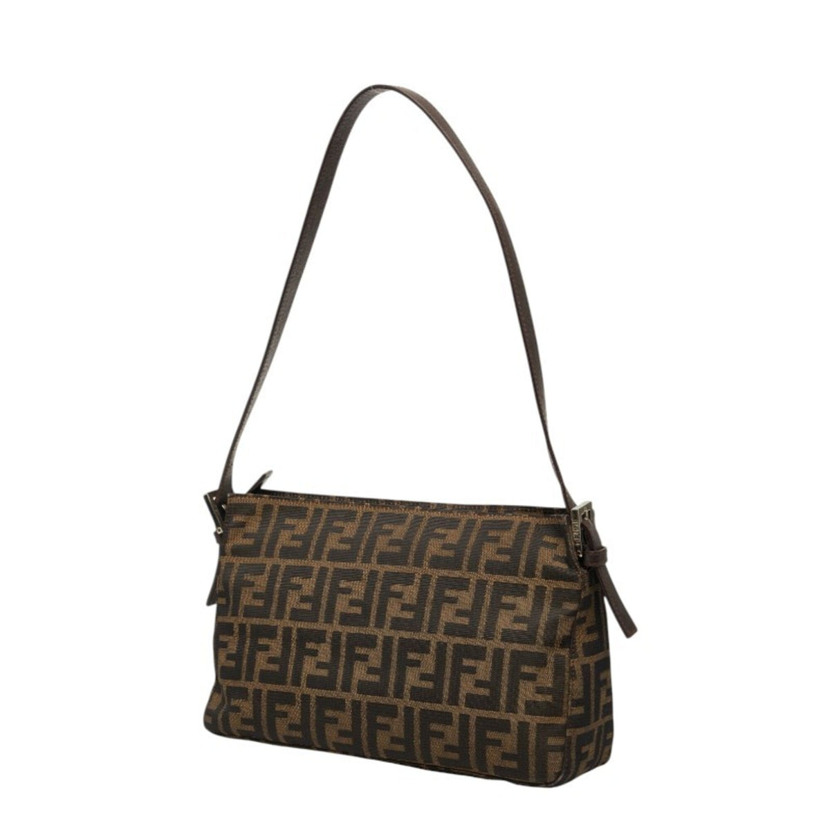 Fendi Brown Canvas Leather Shoulder Bag (Pre-Owned)