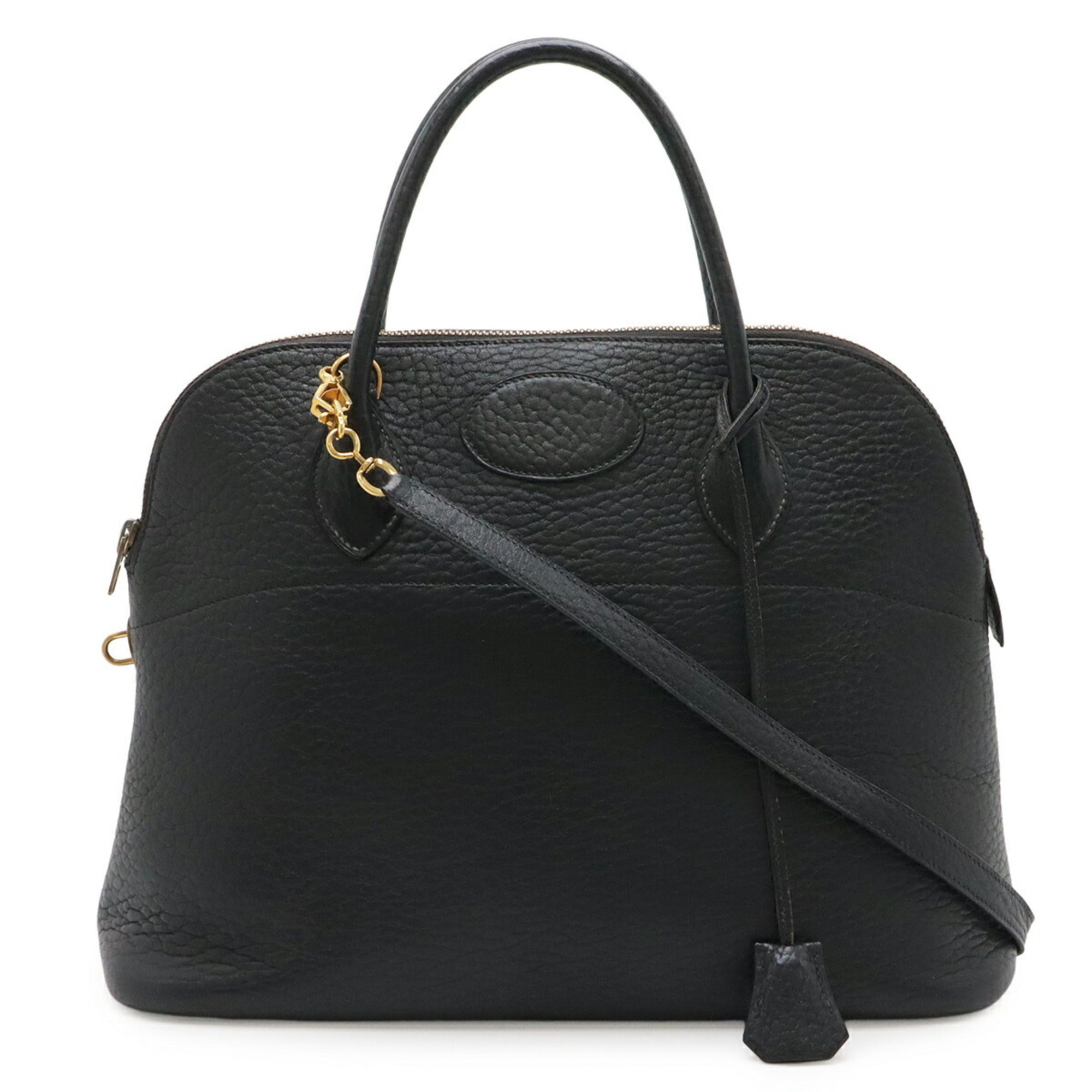 Hermes Bolide Black Fjord Leather Handbag Shoulder Bag (Pre-Owned)