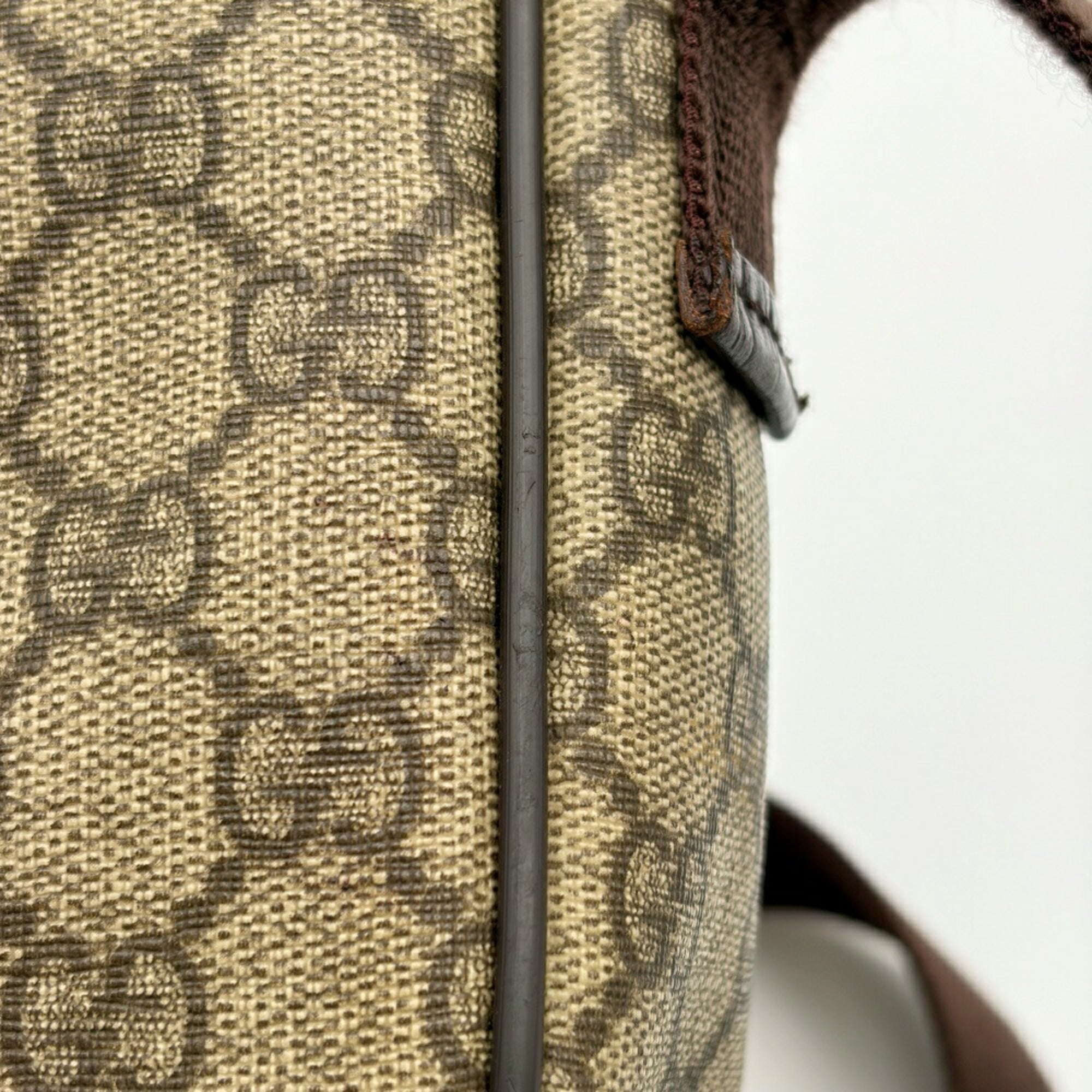 Gucci Beige Dark Brown Pvc Leather Shoulder Bag (Pre-Owned)