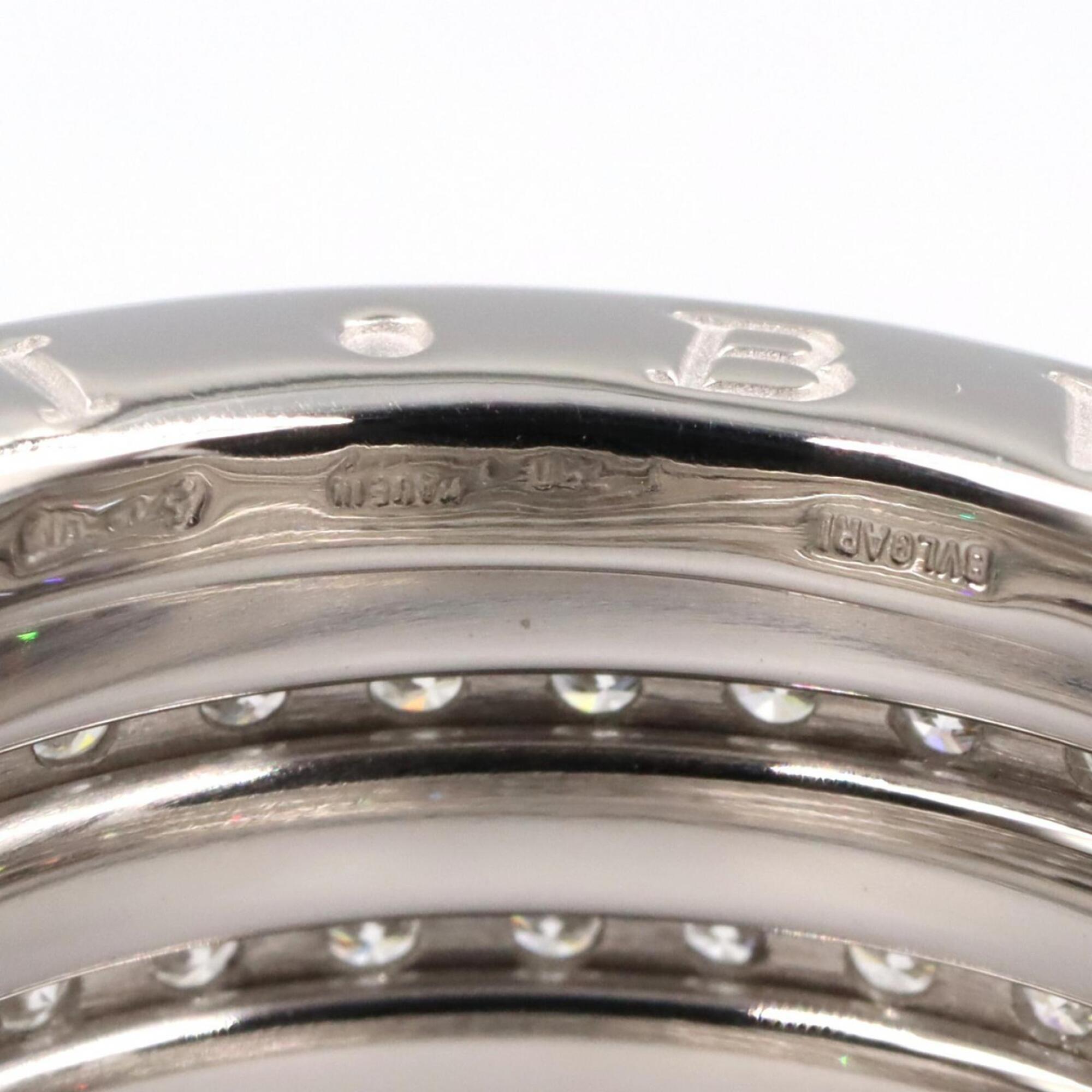 Bvlgari Silver Clear White Gold (18K) Band Ring (Pre-Owned)