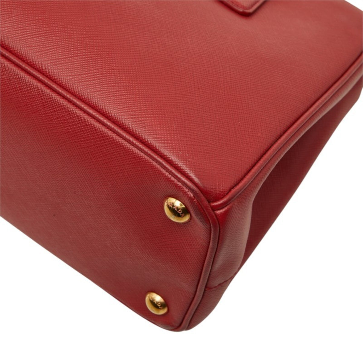 Prada Saffiano Red Color Leather Handbag Shoulder Bag (Pre-Owned)