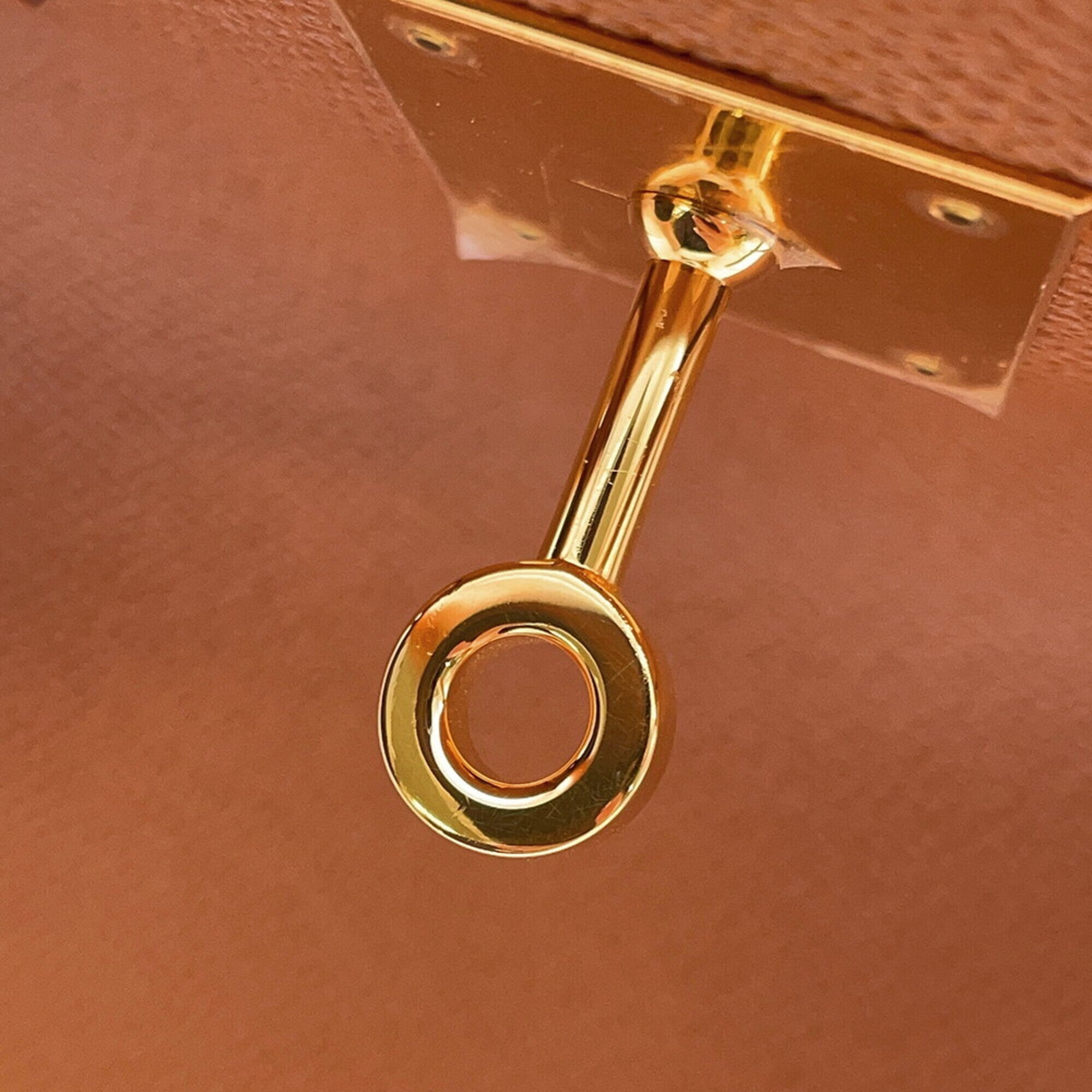 Hermes Beige Gold Gold Brown Courchevel Leather Handbag (Pre-Owned)