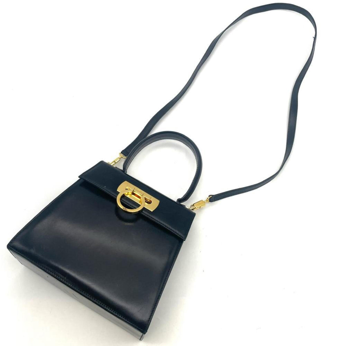 Salvatore Ferragamo Black Leather Handbag (Pre-Owned)