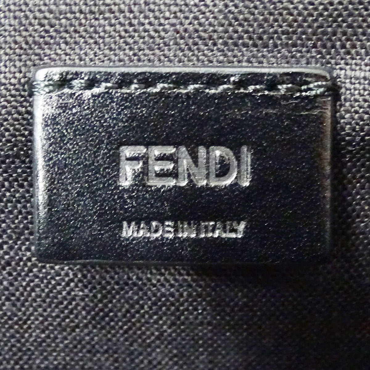 Fendi Charcoal Gray Leather Clutch Bag Handbag (Pre-Owned)
