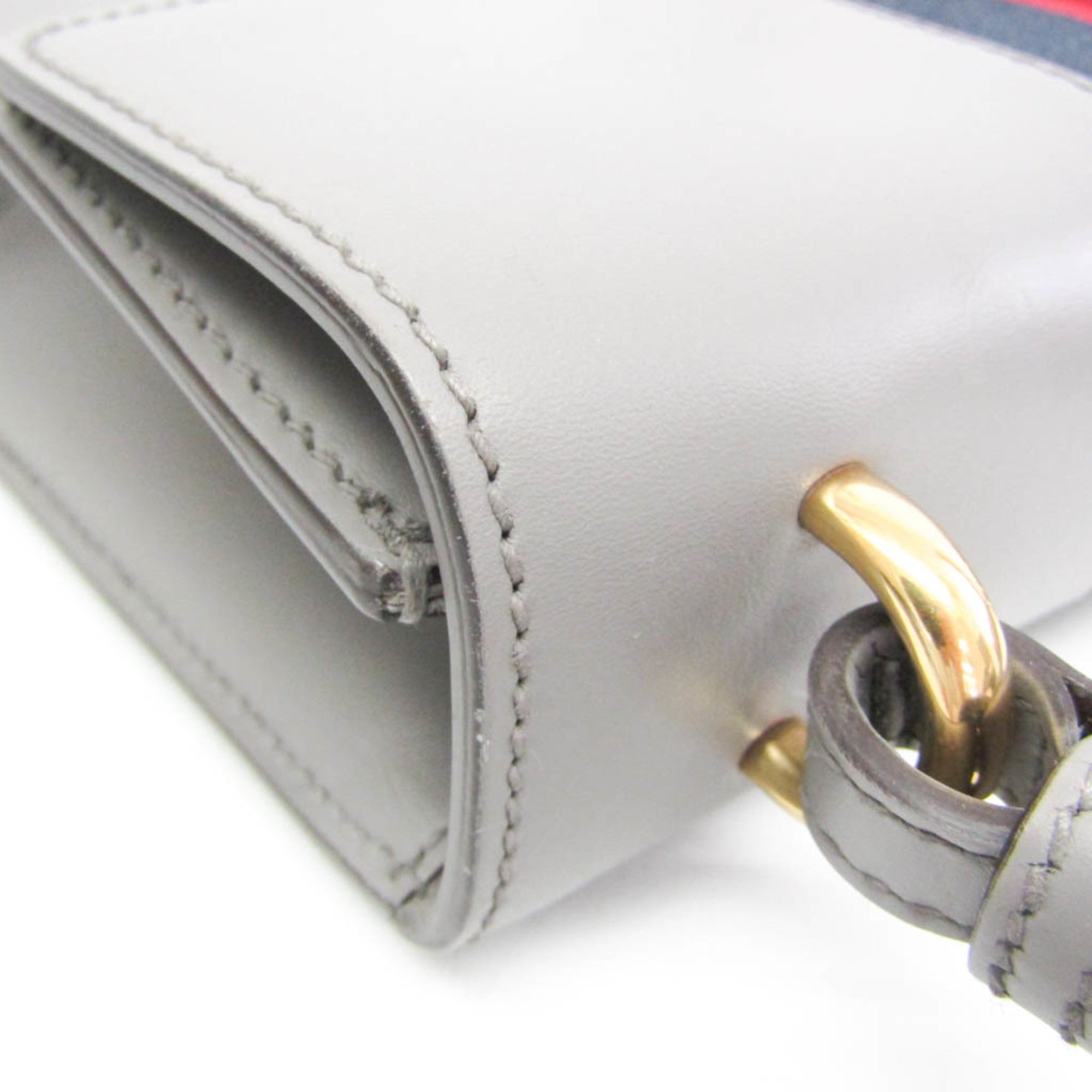 Gucci Gray Leather Shoulder Bag (Pre-Owned)