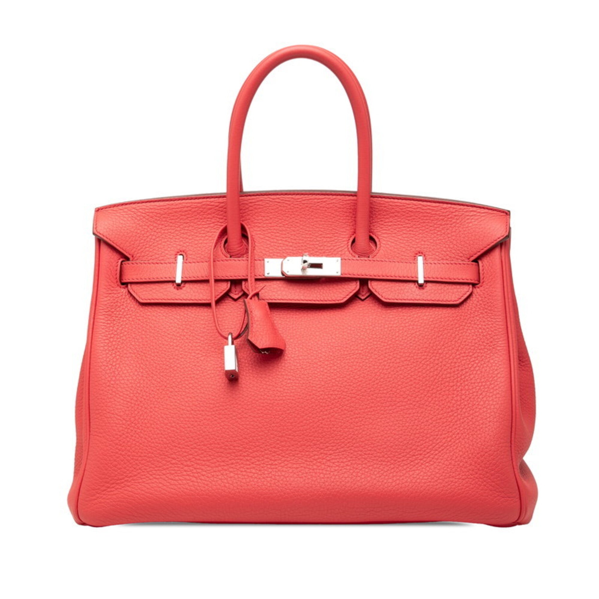 Hermes Silver Taurillon Clemence Leather Handbag (Pre-Owned)